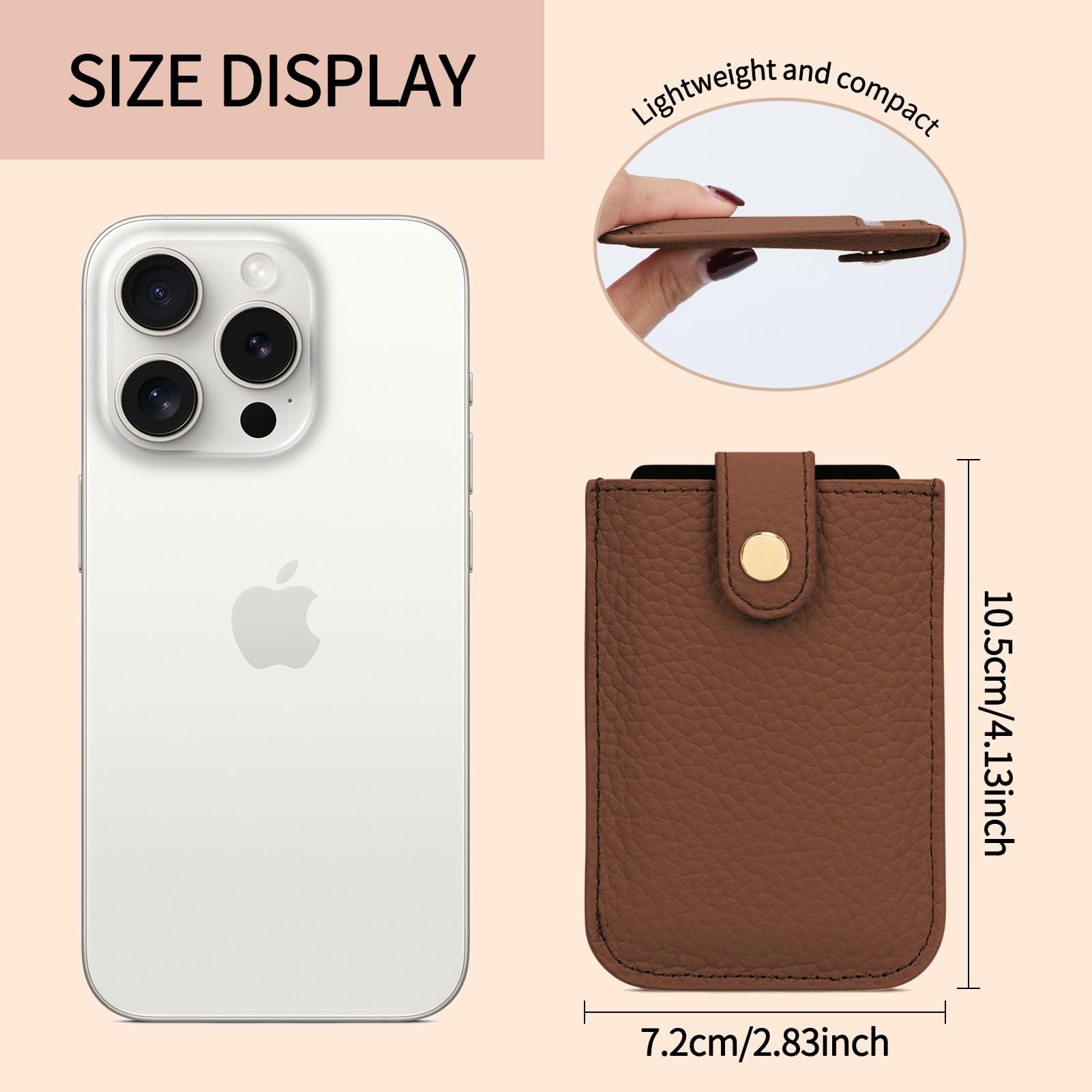 Unaone Slim Minimalist RFID Blocking Wallet - Soft Leather Front Pocket Card Holder for Men & Women | Pull-Out Card Organizer | Perfect for Travel, Work & Everyday Use (Caramel)