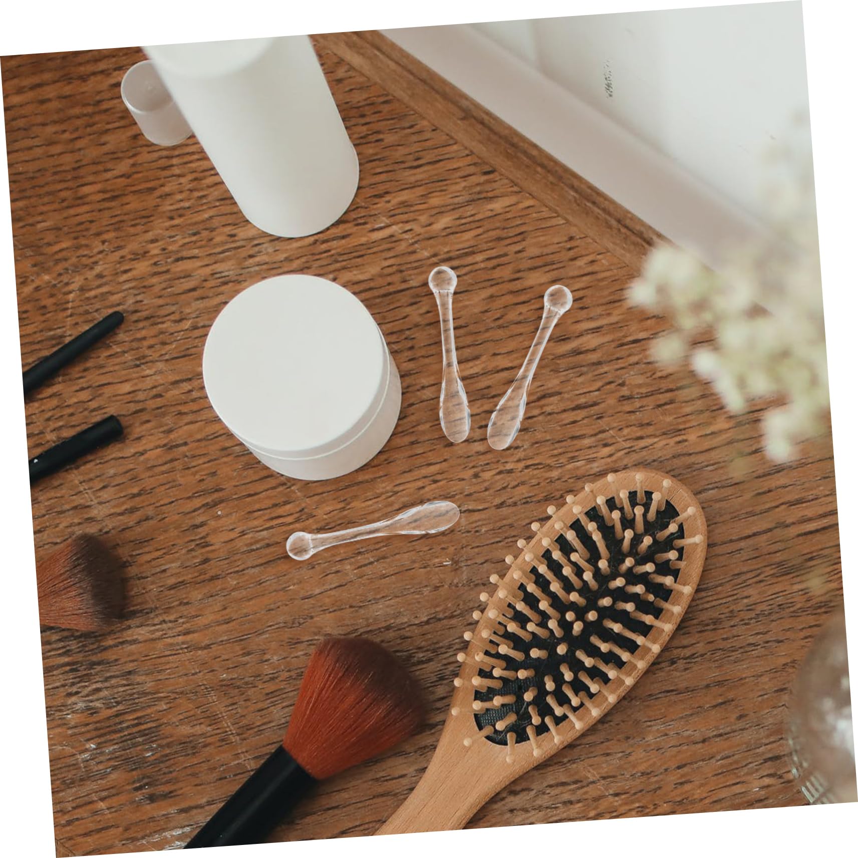 50pcs Reusable Plastic Mini Makeup Spatulas - Facial Skin Care Spatula for Creams & Serums | Perfect for Travel, Salon & Home Skincare Routine | Beauty Tool Set for Hygienic Application