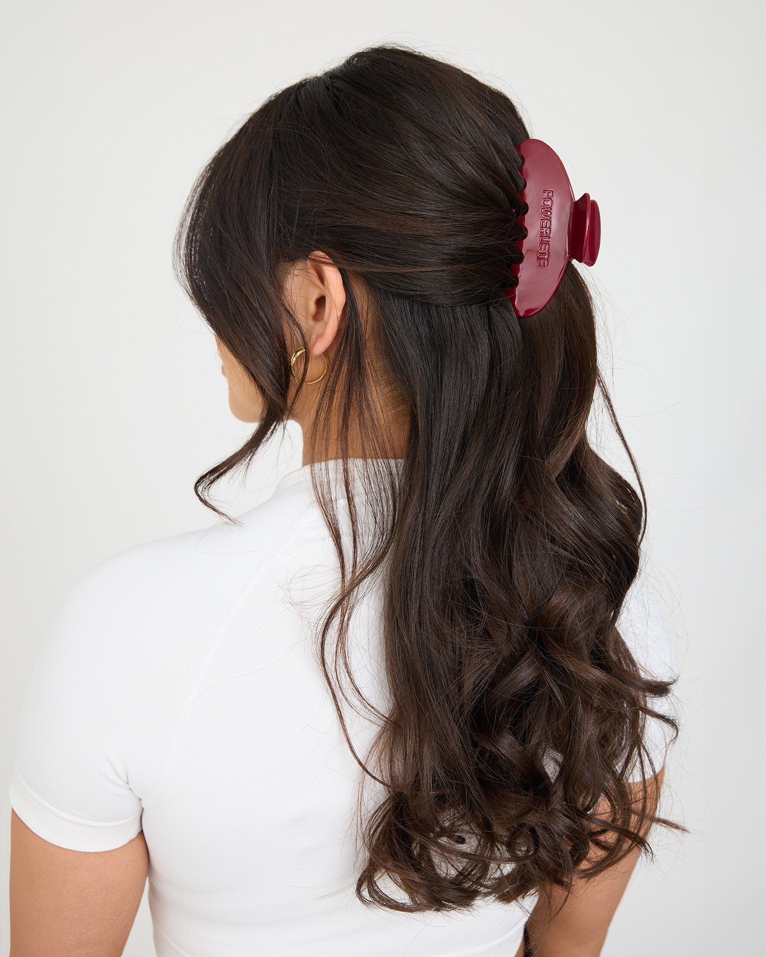 Powerlete Large Claw Hair Clip - Cherry Red Hair Accessory for Women & Girls, Perfect for Ponytails, Buns & Updos (2-Pack)