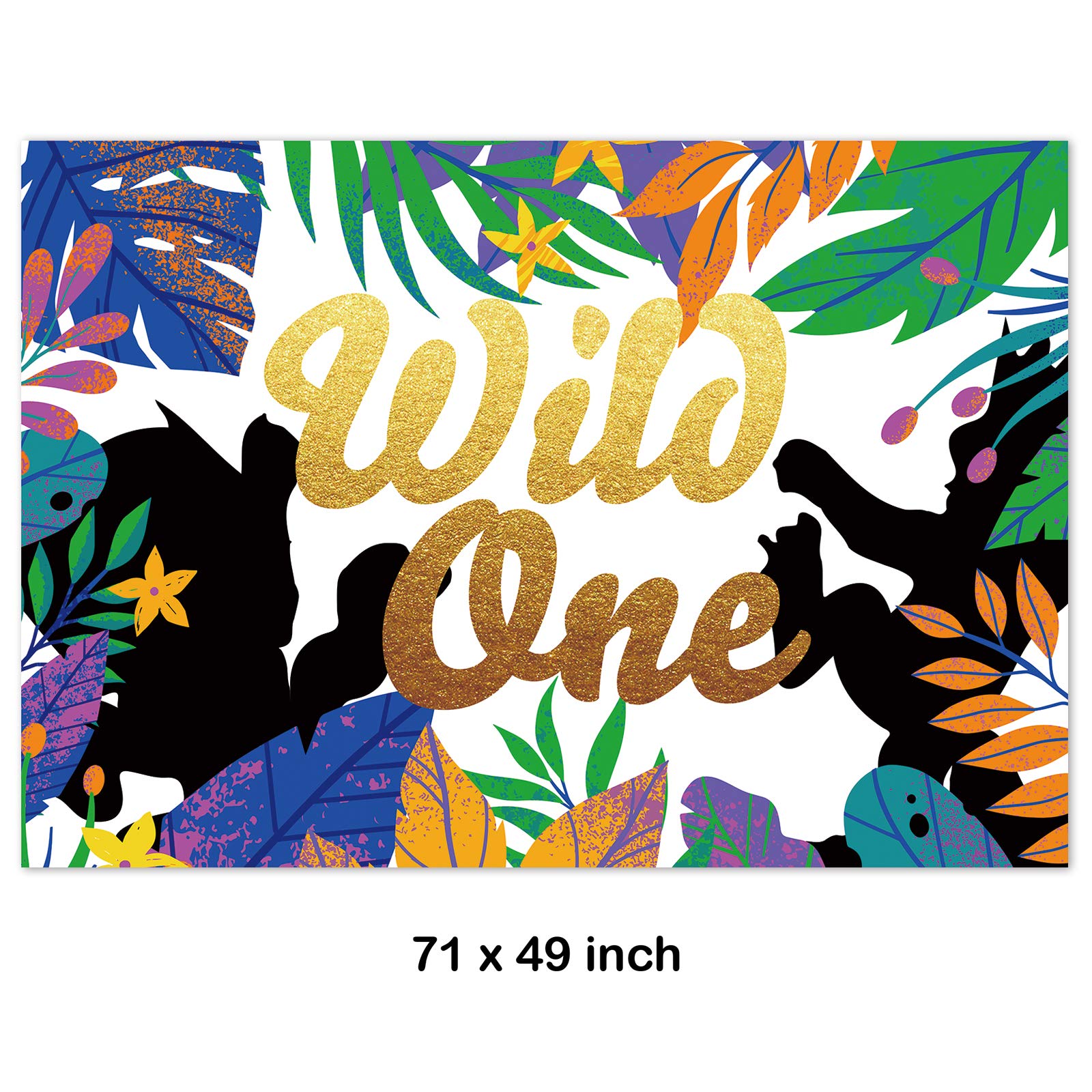Wild Safari Animal Party Decorations - 1st Birthday Backdrop Banner, Jungle Theme Baby Shower Supplies (71