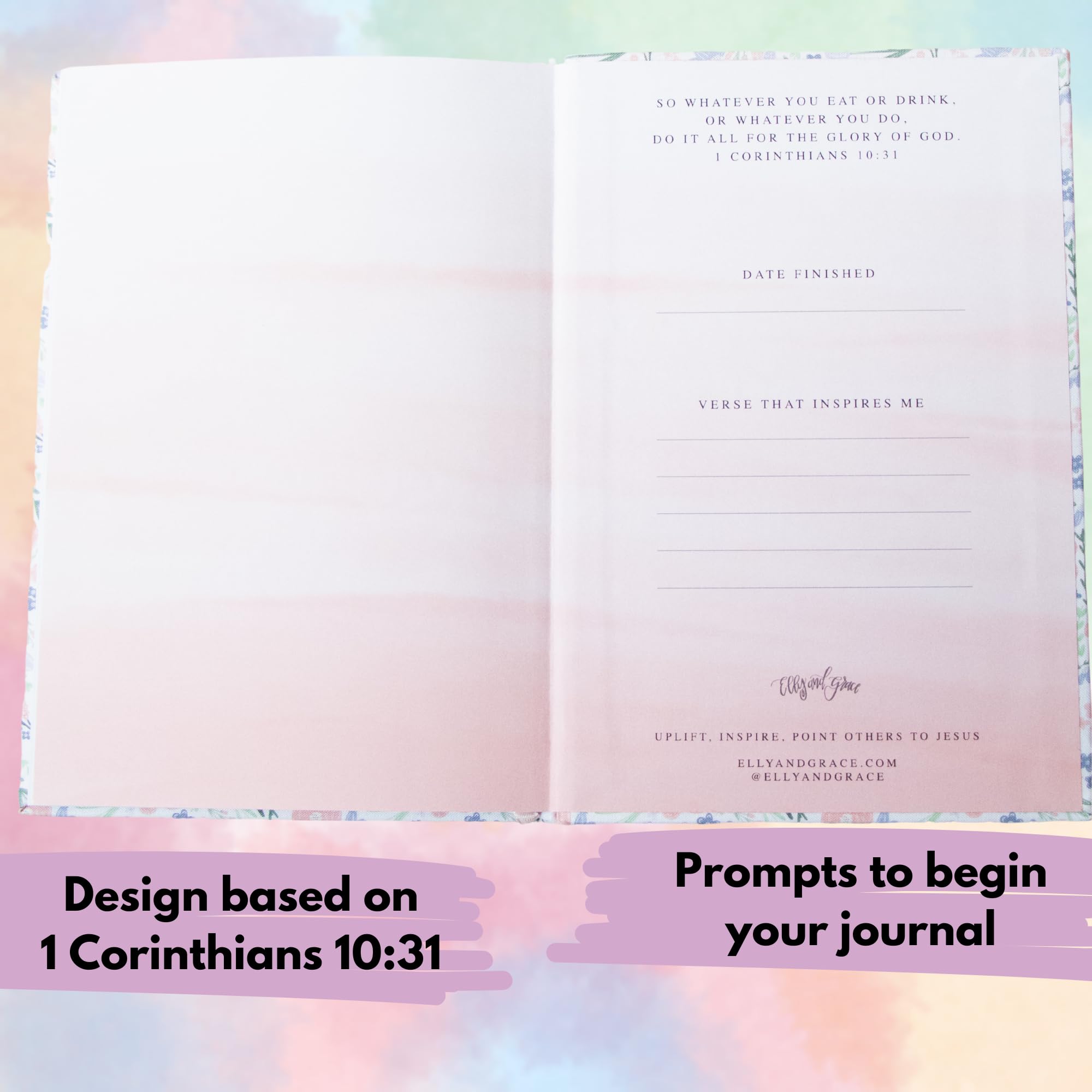 Bible Journal for Women - Christian Daily Prayer & Gratitude Journal with Lined Pages - 8.5