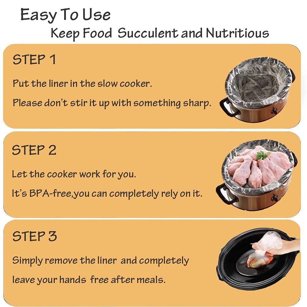 16-Pack Slow Cooker Liners - Disposable Cooking Bags for 3QT to 8QT Crock Pots (13