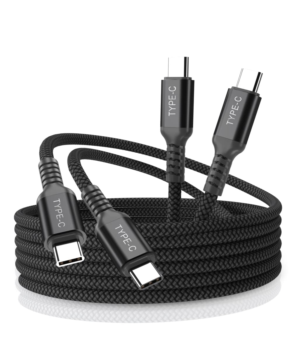 Elebase 2-Pack 100W USB C to USB C Fast Charging Cable 6.6ft - PD Power Delivery Charger Cord for MacBook, iPad Pro/Air/Mini, Samsung Galaxy Z Flip/Fold 3, Google Pixel - Perfect for Travel, Office & Home Charging