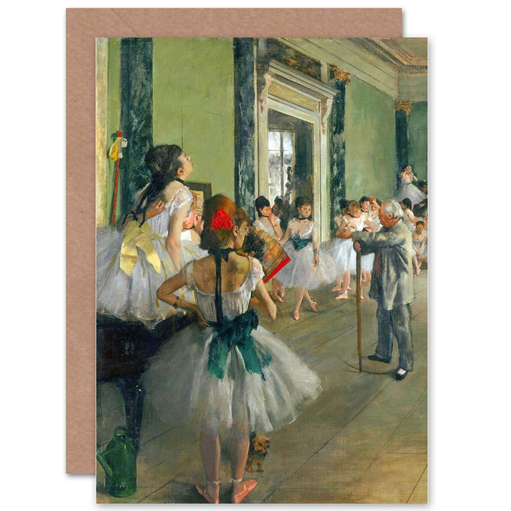 Edgar Degas Ballet Class Greeting Card - Birthday Gift, Blank Note Card for Art Lovers, Ballet Dancers & Collectors - Perfect for Birthdays, Thank You Notes & Special Occasions