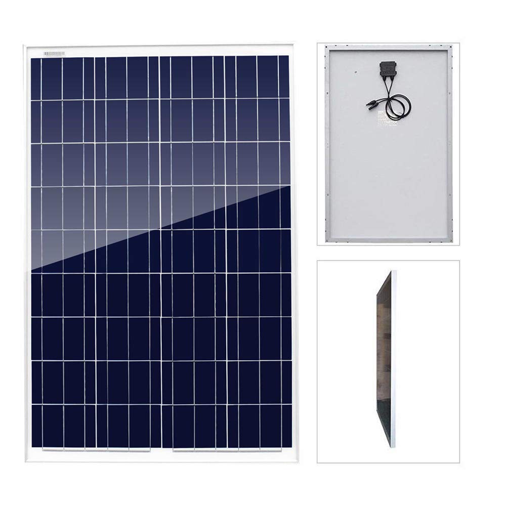 100W 12V Polycrystalline Solar Panel Kit with 10A PWM LCD Charge Controller - Perfect for RV, Marine, Boat & Off-Grid 12V Battery Charging Systems | Portable Solar Power Solution for Camping, Emergency Backup & Outdoor Adventures