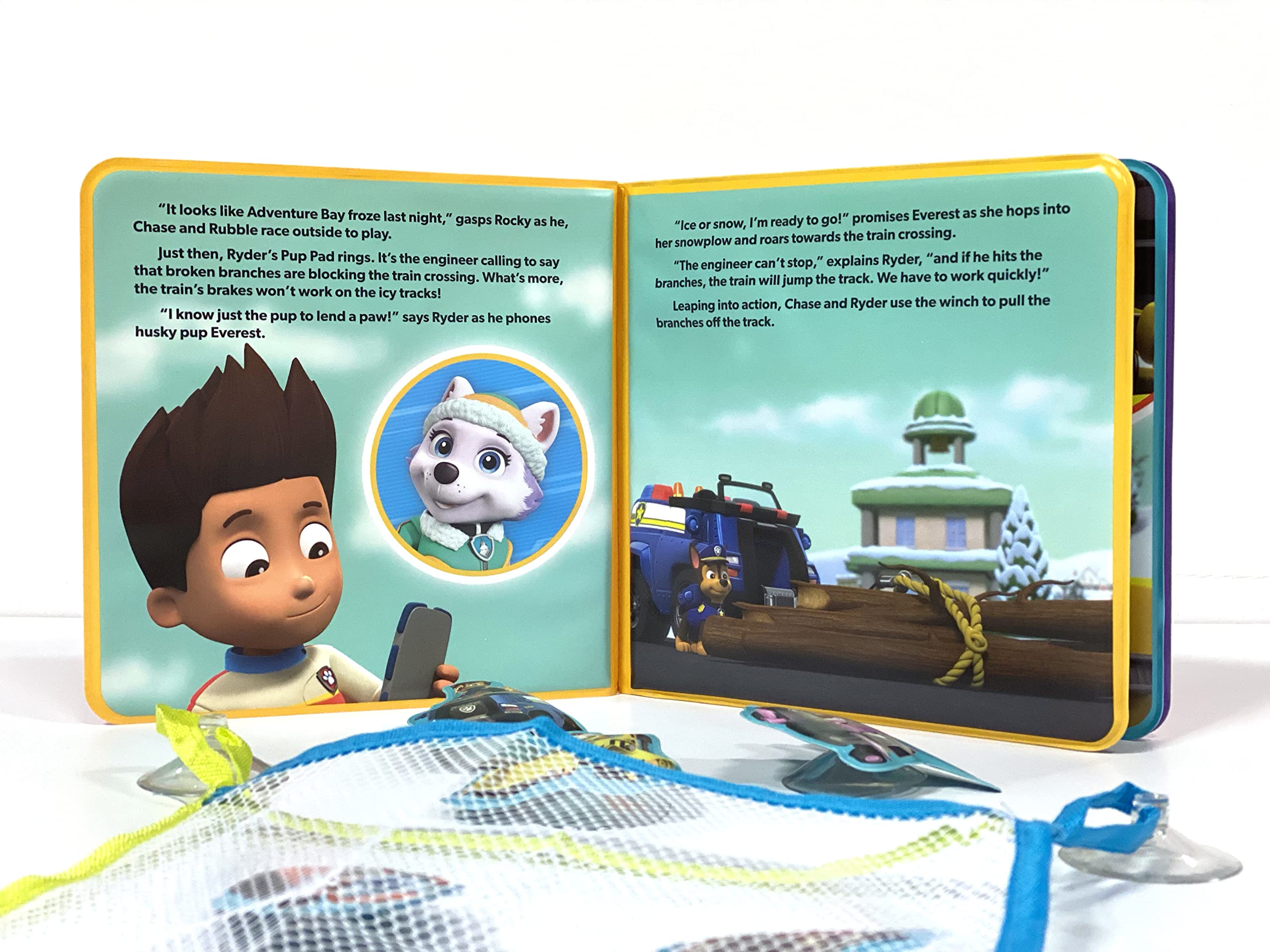 Paw Patrol Bath Book for Kids - 6 Padded Suction Cups, Fun Bath Time Activity
