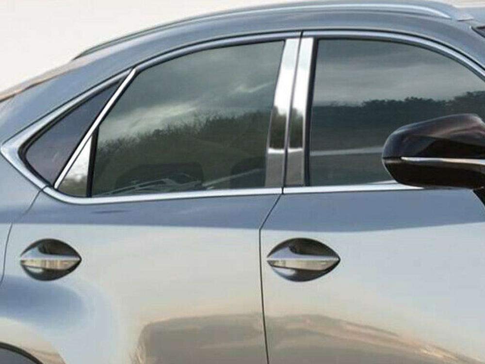 2015-2020 Lexus NX 8-Piece Stainless Steel Pillar Post Trim Kit with Rear Triangle Cover - PP15192 | Durable Exterior Accessories for Car Protection & Style Enhancement