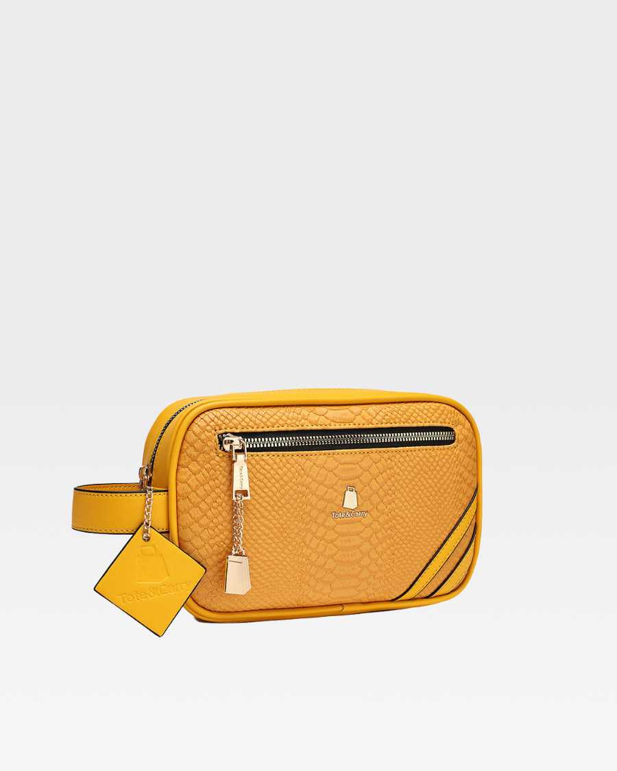 Apollo 1 Mustard Toiletry Bag for Travel - Waterproof Hanging Cosmetic Organizer with Multiple Pockets for Men & Women