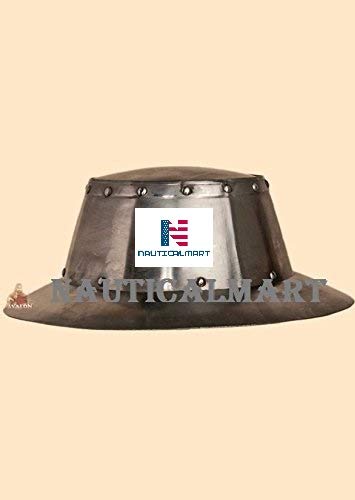 Authentic Medieval Kettle Hat Helmet - Steel Battle-Ready Armor for LARP, Cosplay & Historical Reenactment | Perfect for Renaissance Fairs, Theater Performances & Collectors