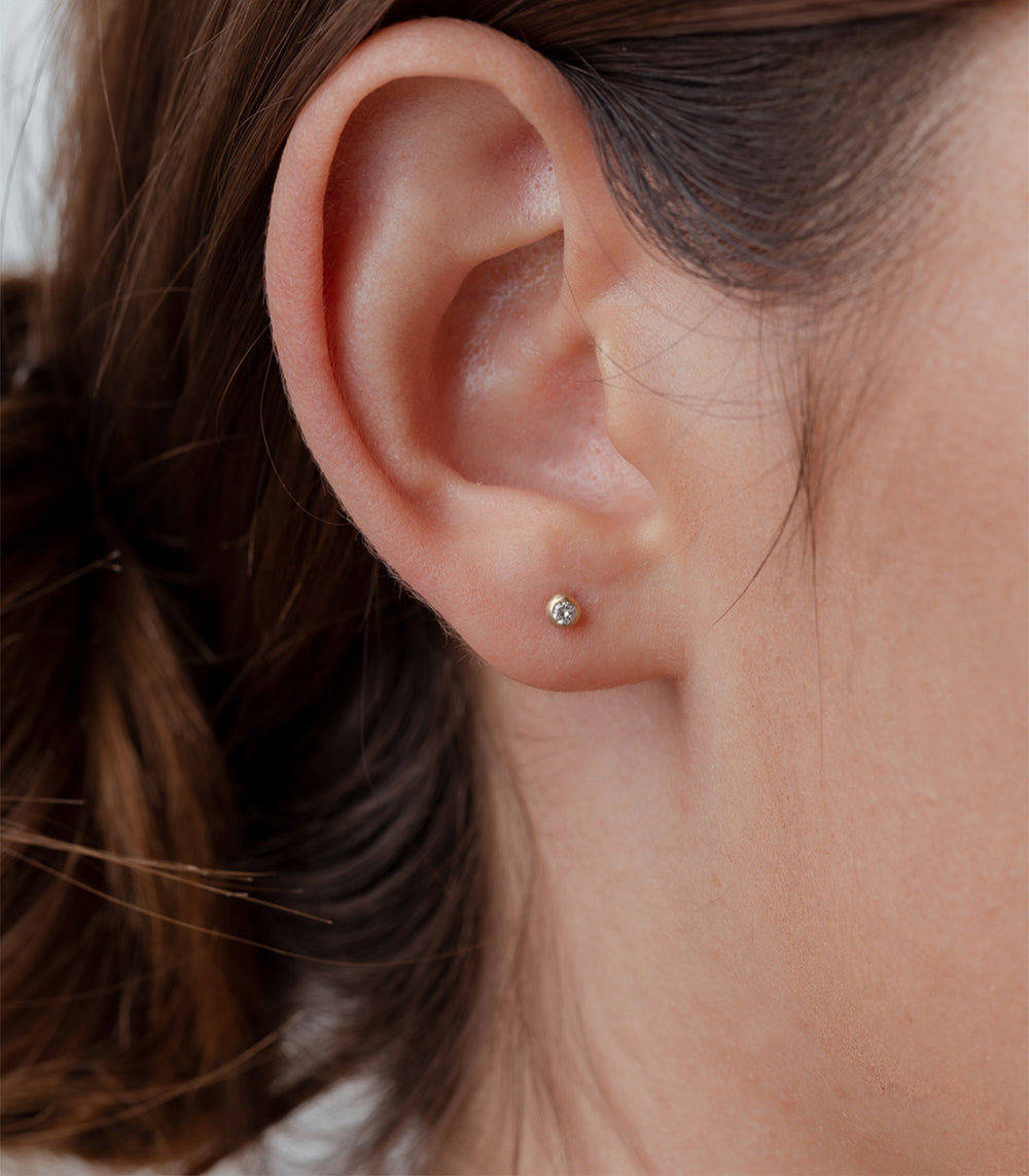 Tiniest Pod and Diamond Stud Earrings - Elegant & Dainty Jewelry for Women, Perfect for Everyday Wear, Parties & Special Occasions