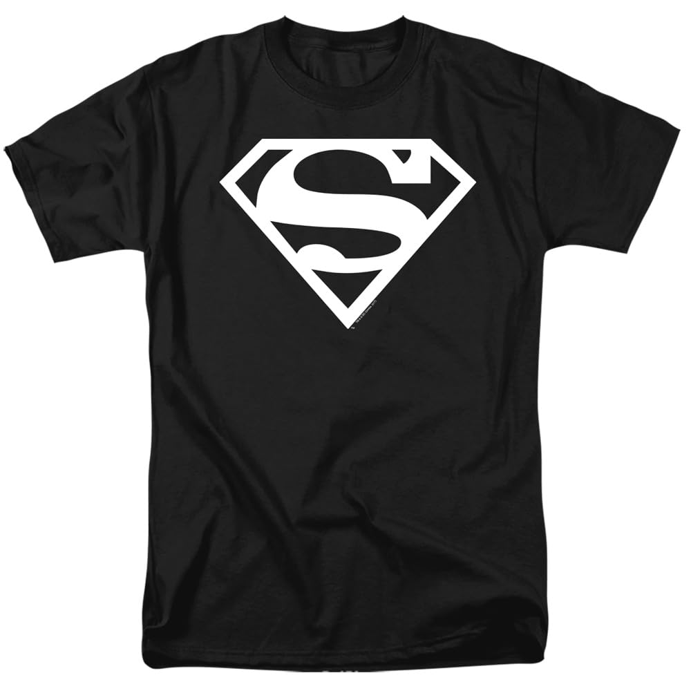 Popfunk Classic Superman Logo Unisex Adult T-Shirt - Superhero Graphic Tee for Men & Women - Casual Wear, Cosplay & Comic Con Outfits