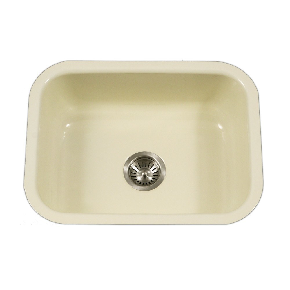 Houzer PCS 2500 Porcelain Enamel Steel Undermount Single Bowl Kitchen Sink - Durable & Stylish for Modern Kitchens, Perfect for Cooking & Dishwashing