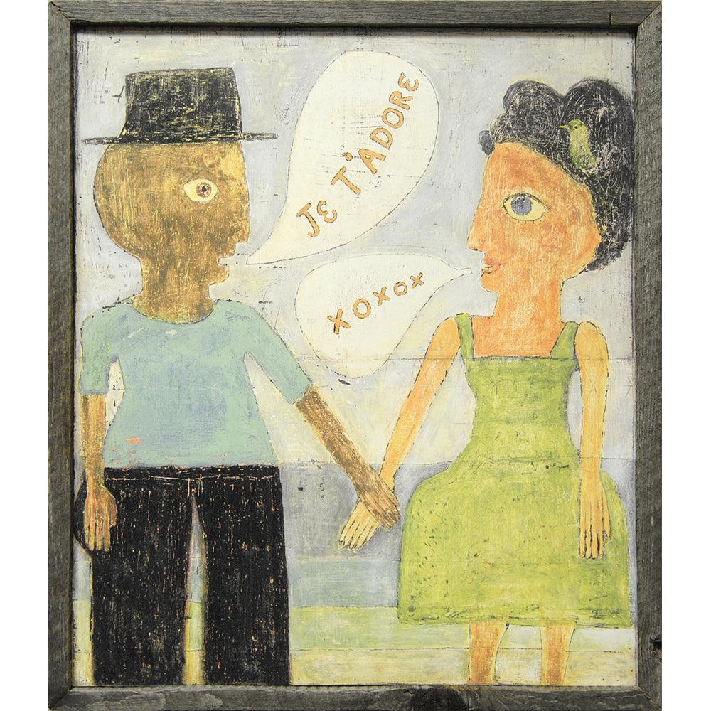 French People Talking Art Print - Vintage Parisian Wall Decor - Perfect for Living Room, Bedroom & Office