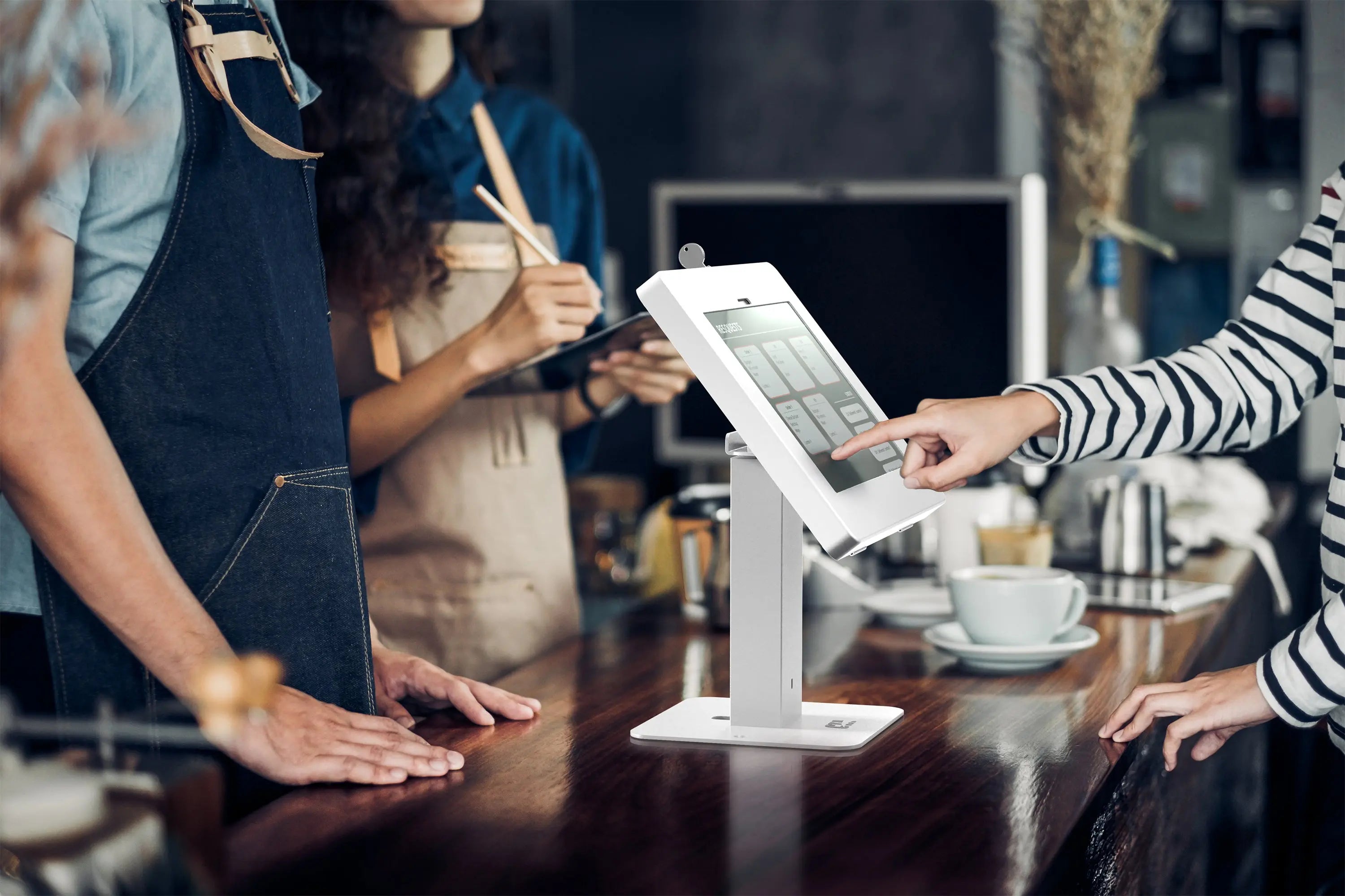 Premium 360° Rotating Monitor Desk Mount with Secure Locking Enclosure - Perfect for Home Office, Gaming Setup & Workspace Organization