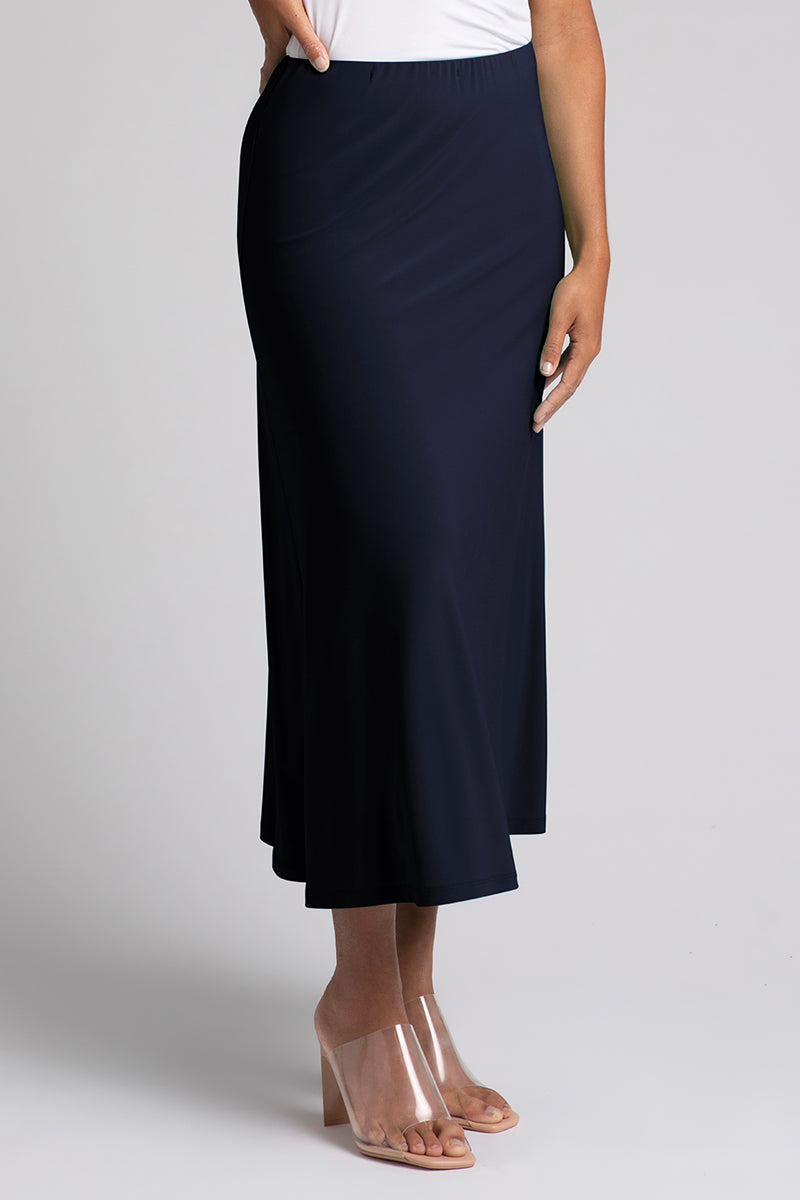 Essential A-Line Skirt for Women - Classic Navy Blue Midi Skirt | Perfect for Office, Casual Wear & Special Occasions