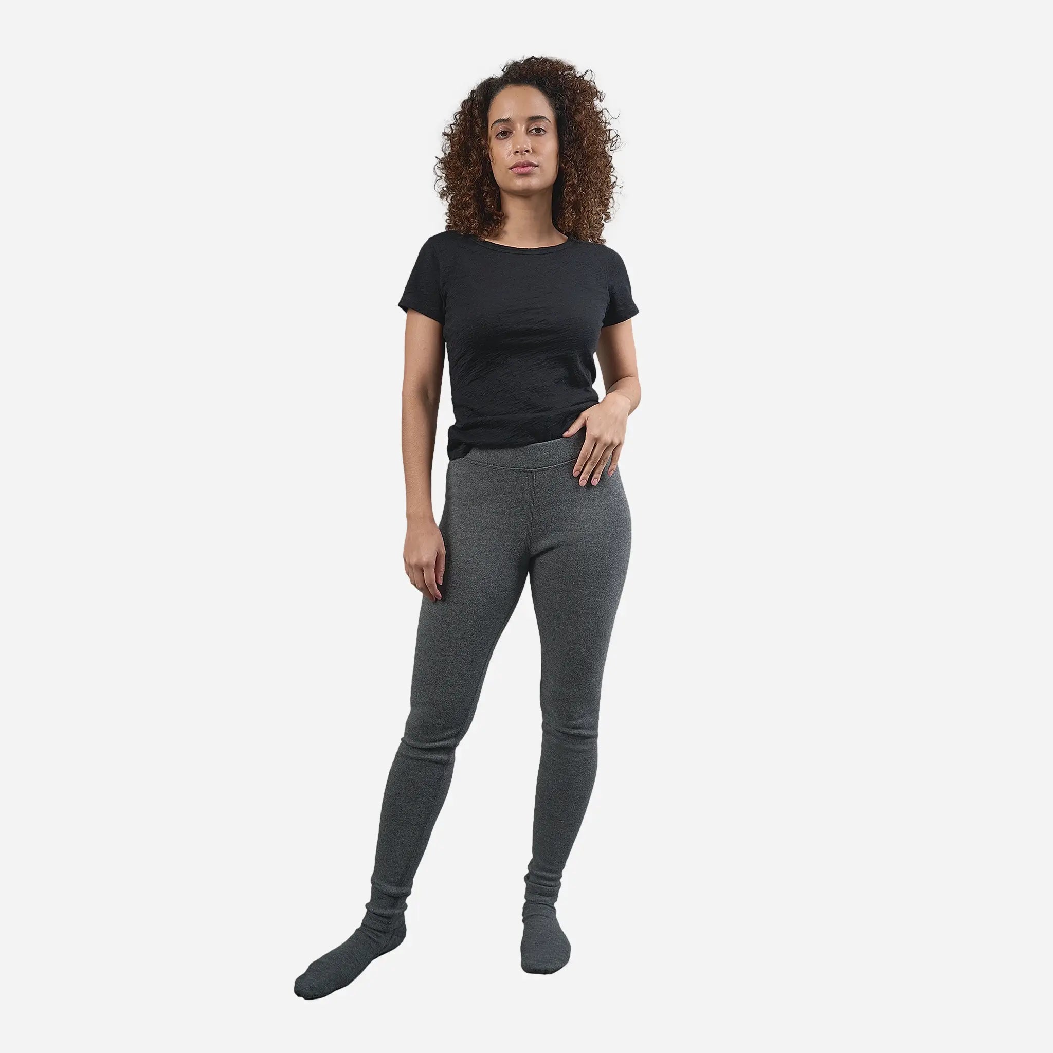 Women's Alpaca Wool Leggings - 420 Midweight Thermal Base Layer for Winter, Hiking & Yoga | Soft & Warm Fleece-Lined Tights for Cold Weather Activities