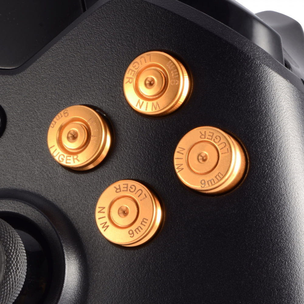 Premium Metal Aluminum Alloy Bullet ABXY Buttons for Xbox One Controller - Gold | Enhanced Gaming Experience for FPS & Competitive Play