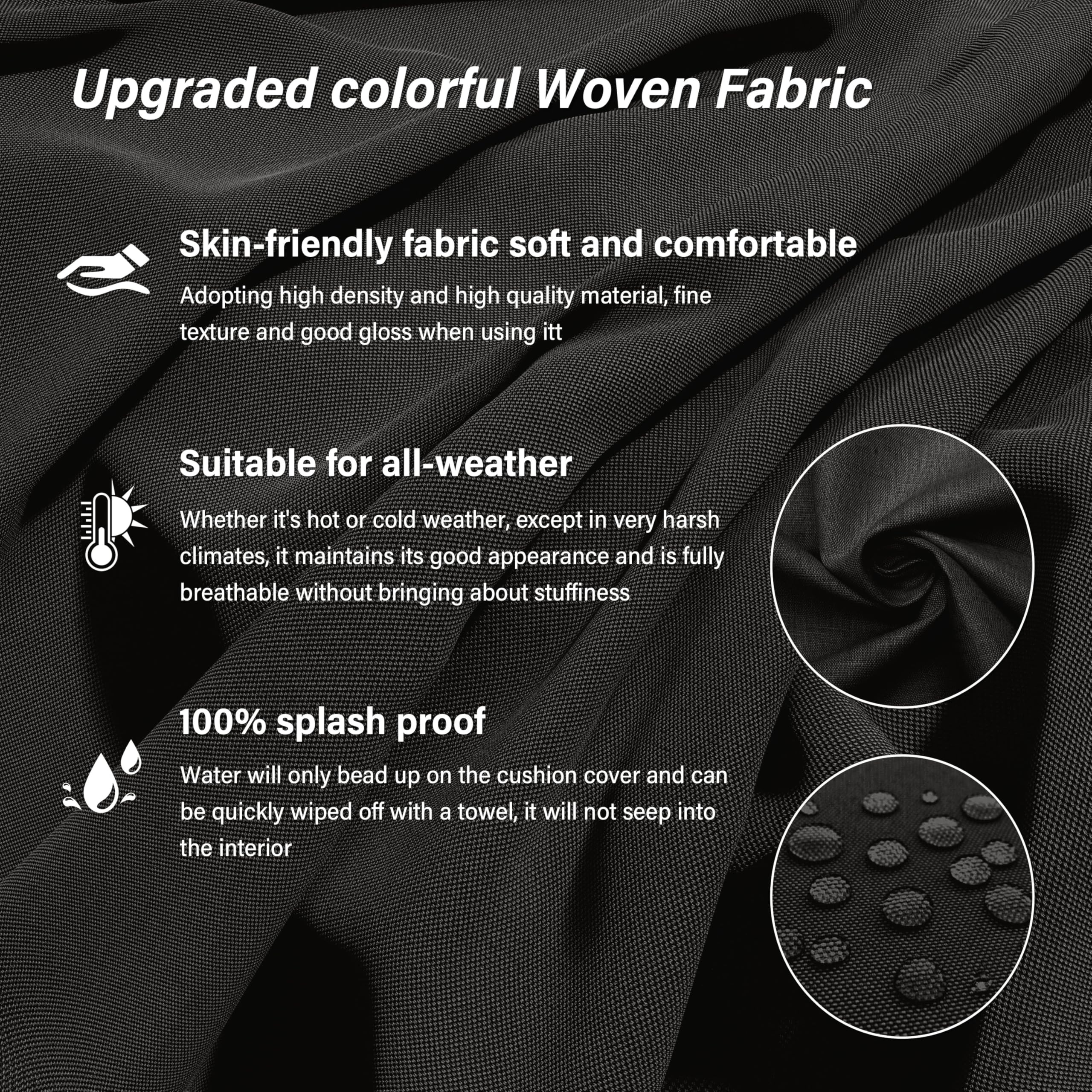 14-Piece Waterproof Outdoor Cushion Covers with Zipper - Replacement Slipcovers for Patio Furniture, Sofa & Couch (3 Sizes) - Perfect for Backyard, Deck, Poolside & Garden Seating Protection