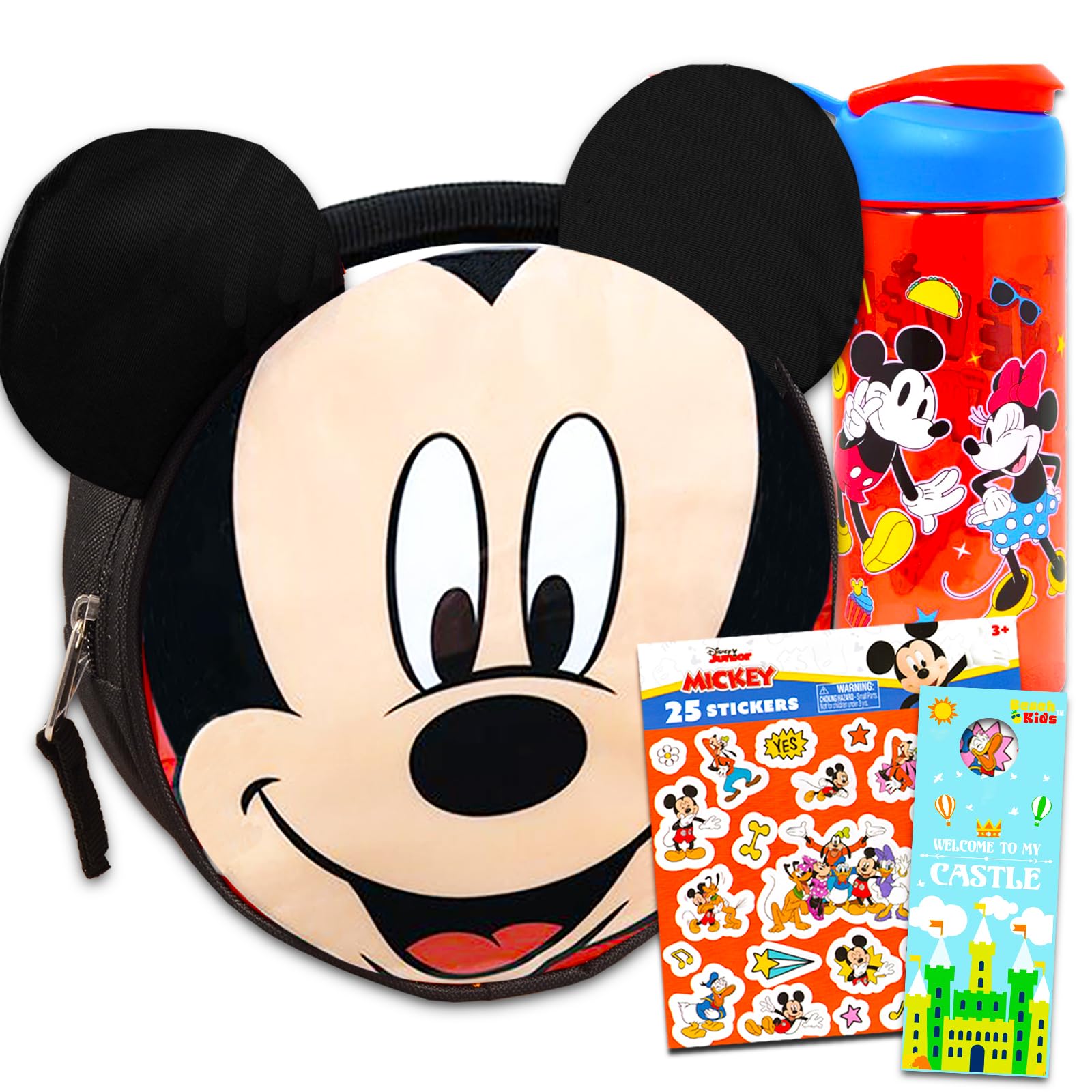 Disney Mickey Mouse Lunch Box and Water Bottle Set - 30oz Insulated Water Bottle with Lunch Bag and Stickers for School, Work, Picnics & Outdoor Activities | Mickey Mouse School Supplies Bundle