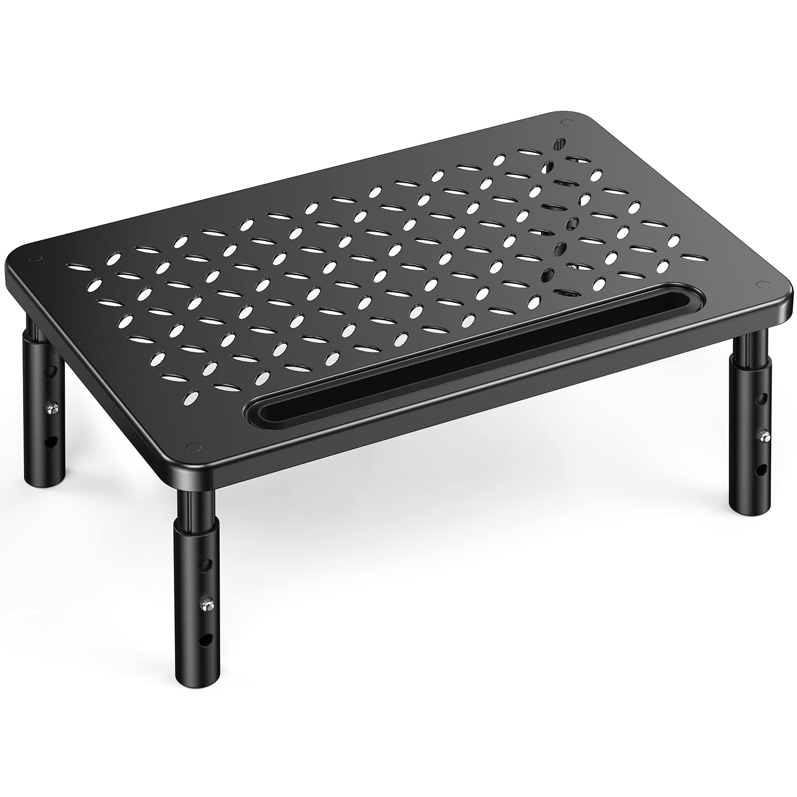 AM Alphamount Adjustable Monitor Stand - Ergonomic Height Adjustable Laptop Riser with Ventilated Platform for 15.6