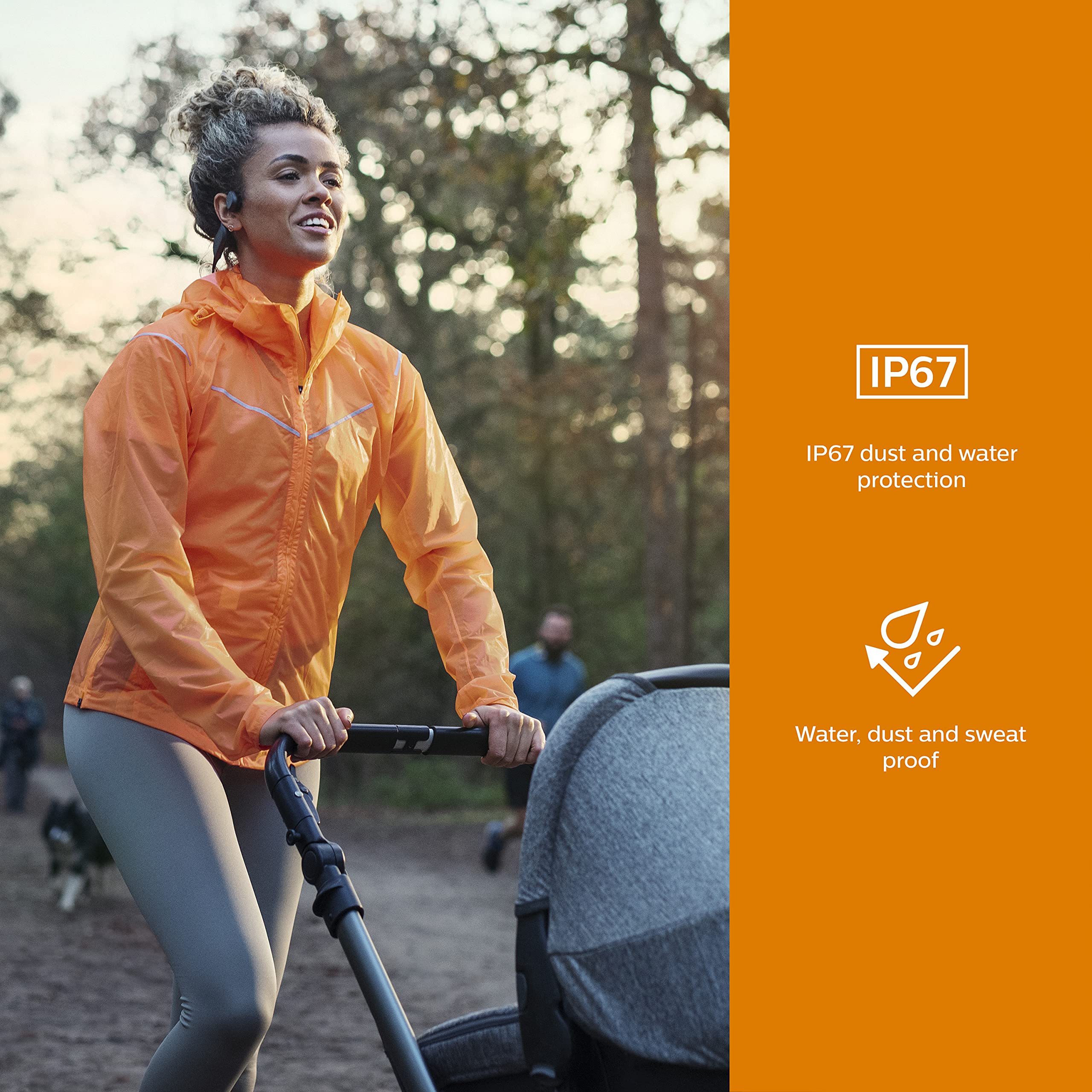 PHILIPS TAA6606BK Bone Conduction Open Ear Wireless Bluetooth Headphones - IP67 Waterproof Sports Earphones with Mic, 9H Playtime & Night Light - Perfect for Running, Cycling, Gym Workouts & Outdoor Activities