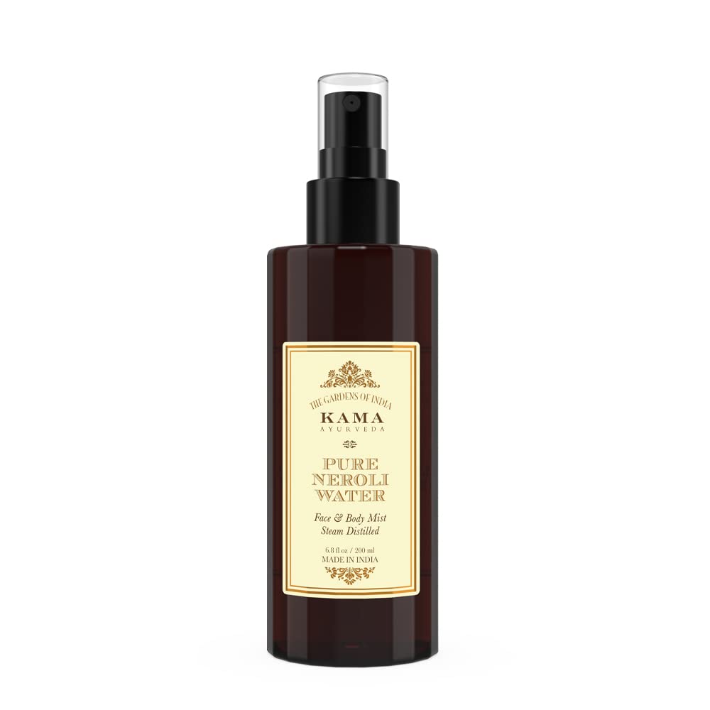Kama Ayurveda Pure Neroli Water Facial Toner - 200ml | Organic Hydrating Mist for Glowing Skin | Perfect for Daily Skincare Routine & Travel