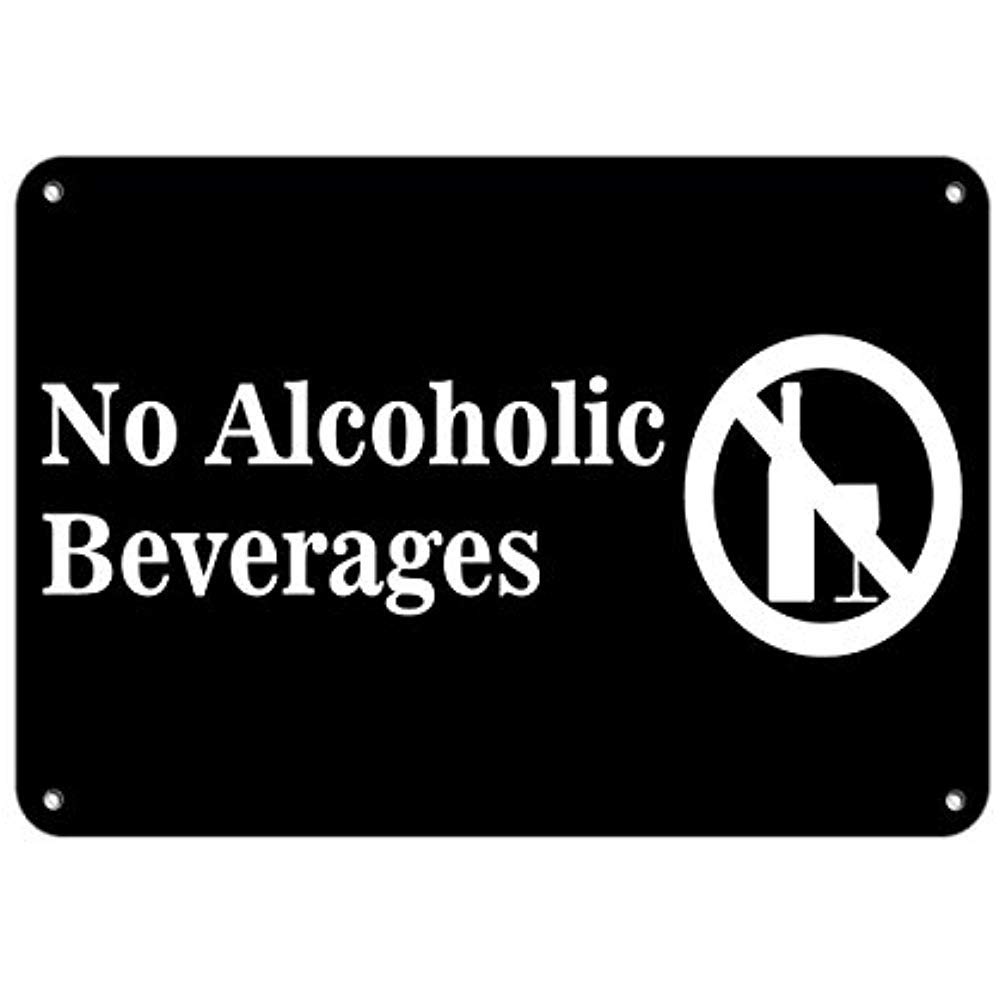No Alcohol Beverages Allowed Sign - 12x16 Inches Aluminum Metal Tin Warning Sign for Business, Office & Public Spaces - Durable & Rustproof
