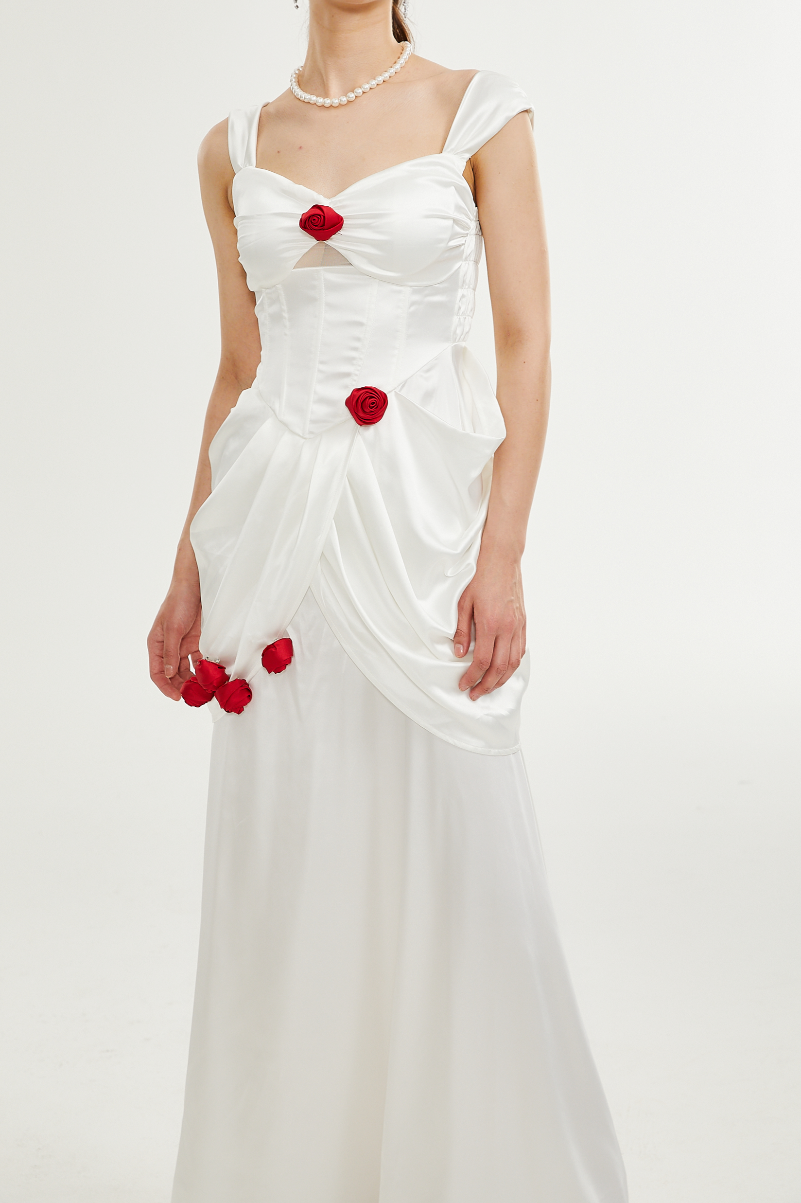Elegant Adelita Rose Floral Pleated Maxi Dress for Women - Perfect for Weddings, Parties & Summer Vacations