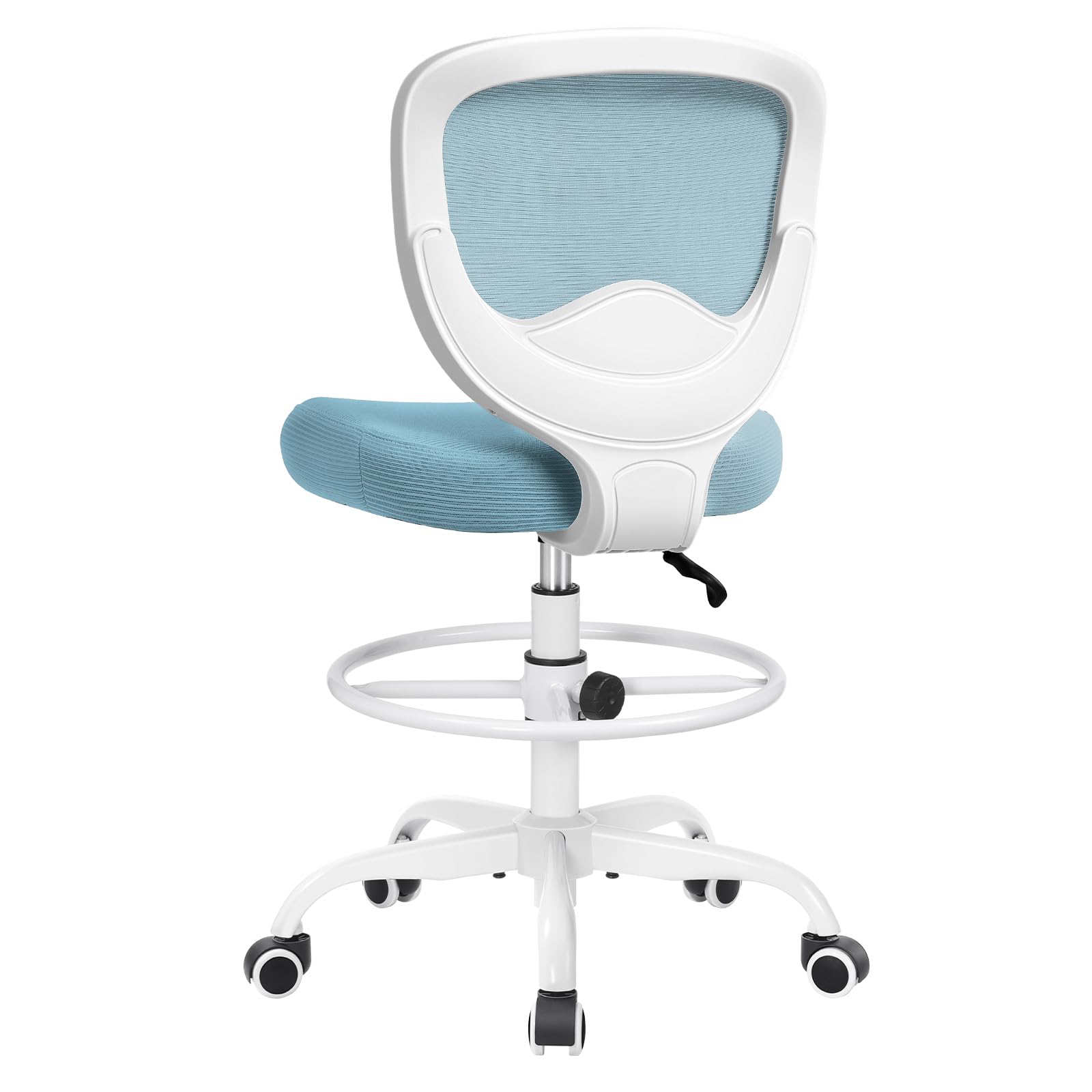 **Ergonomic Drafting Chair - Adjustable Height Office Stool with Footrest for Standing Desks, Rolling Armless High Chair for Artists & Designers - Perfect for Home Office, Studio & Workspaces**