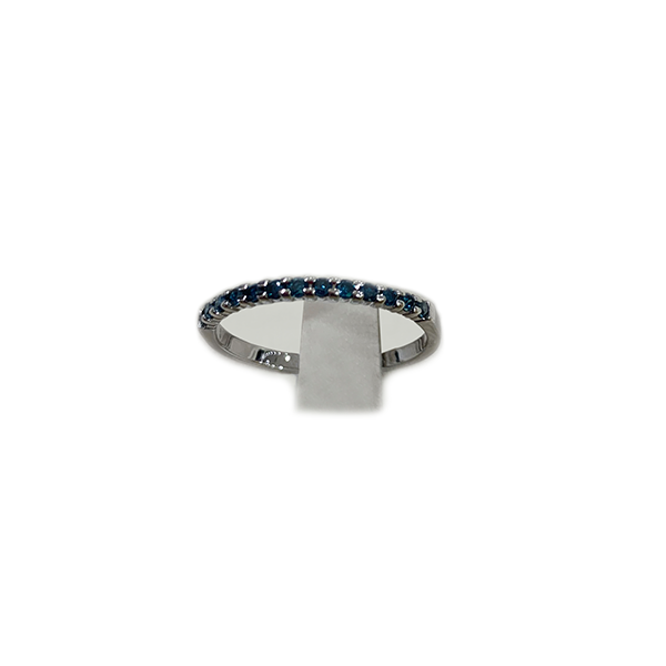14K White Gold Blue Diamond Ring for Women - Elegant Stackable Wedding Band, Anniversary Gift, Promise Ring - Perfect for Everyday Wear & Special Occasions