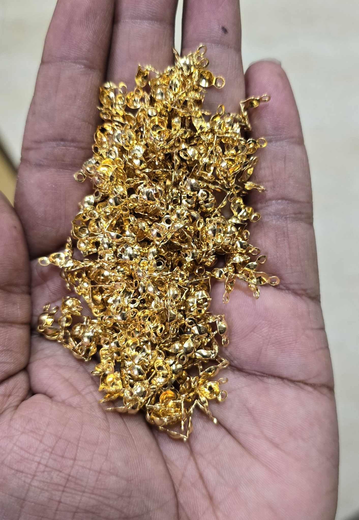 Beadman 50pcs Gold Brass Tube Crimp Beads & Jewelry Findings - DIY Bracelet Necklace Making Supplies for Jewelry Design, Wire Guardians, Cord Ends & Clamshell Bead Tips - Perfect for Handmade Jewelry Crafting & Gift Making