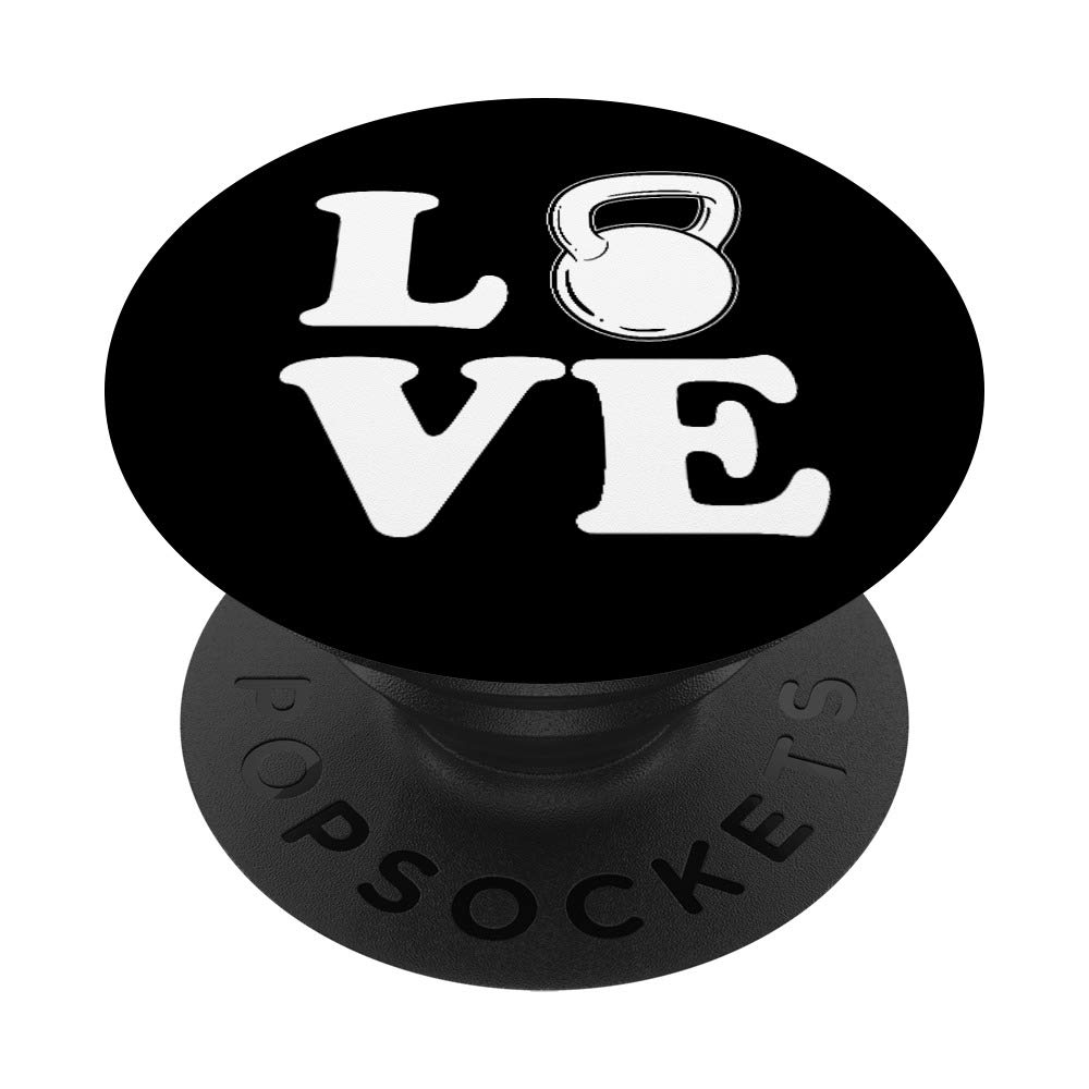 WOD Product - Love Kettlebell Design PopSockets PopGrip: Swappable Phone Grip for iPhone, Samsung & Tablets | Perfect for Workouts, Gym & Fitness Enthusiasts