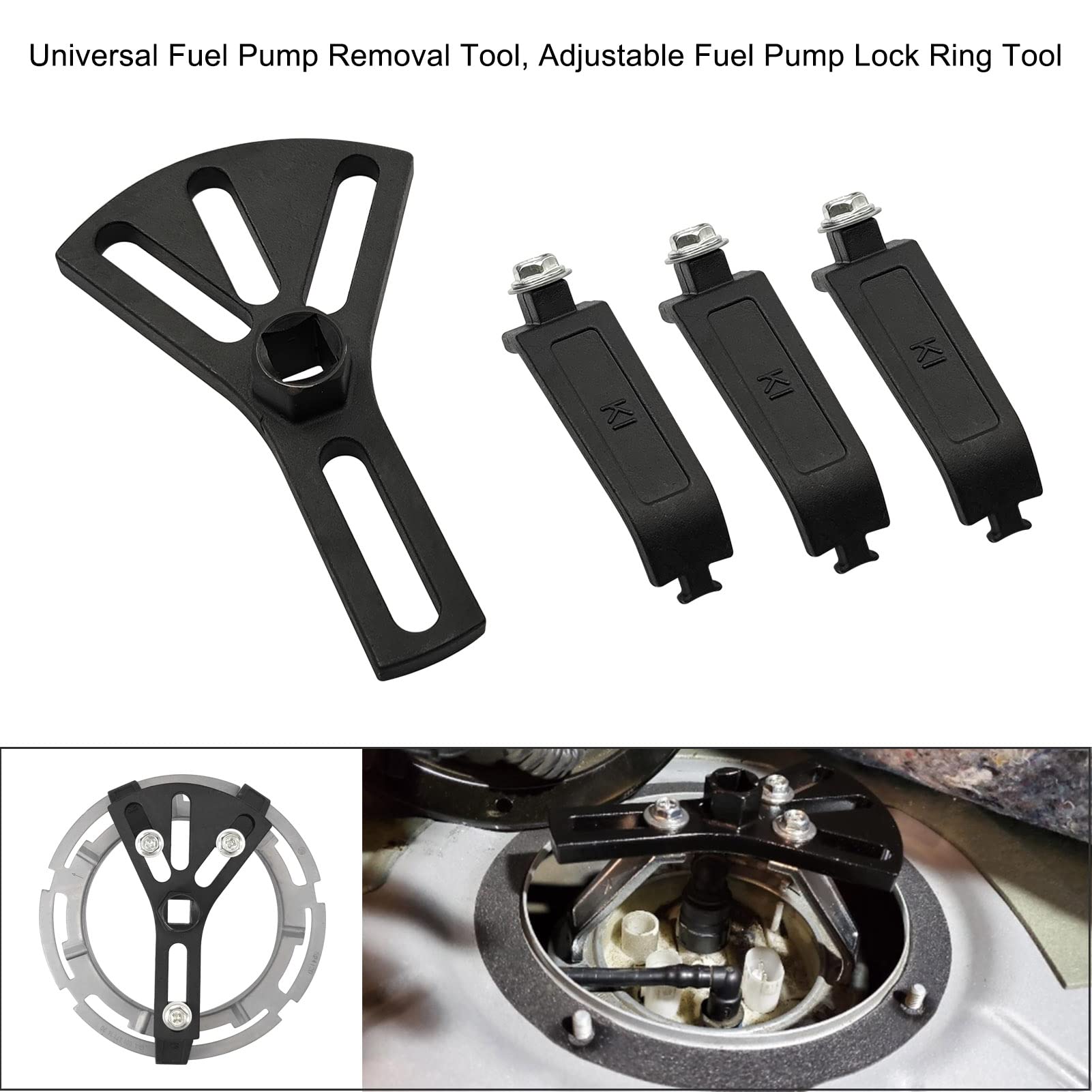 EXCLUZO Universal Fuel Pump Removal Tool - Adjustable Lock Ring Spanner for 5.31