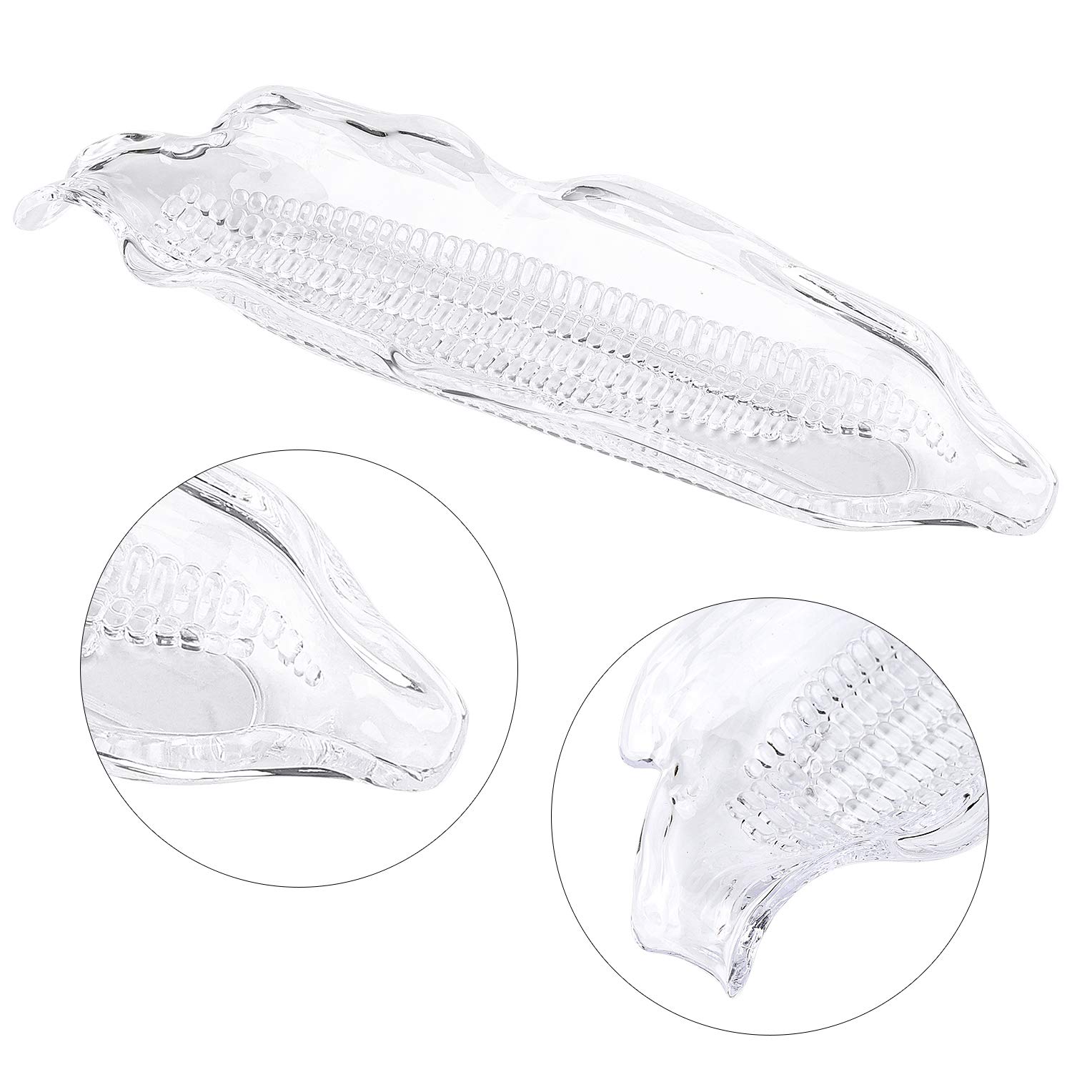 6 Pack Clear Corn Shaped Serving Trays - BPA-Free Plastic Corn Cob Dishes for Dinner Parties, BBQ, Picnics & Farmhouse Decor
