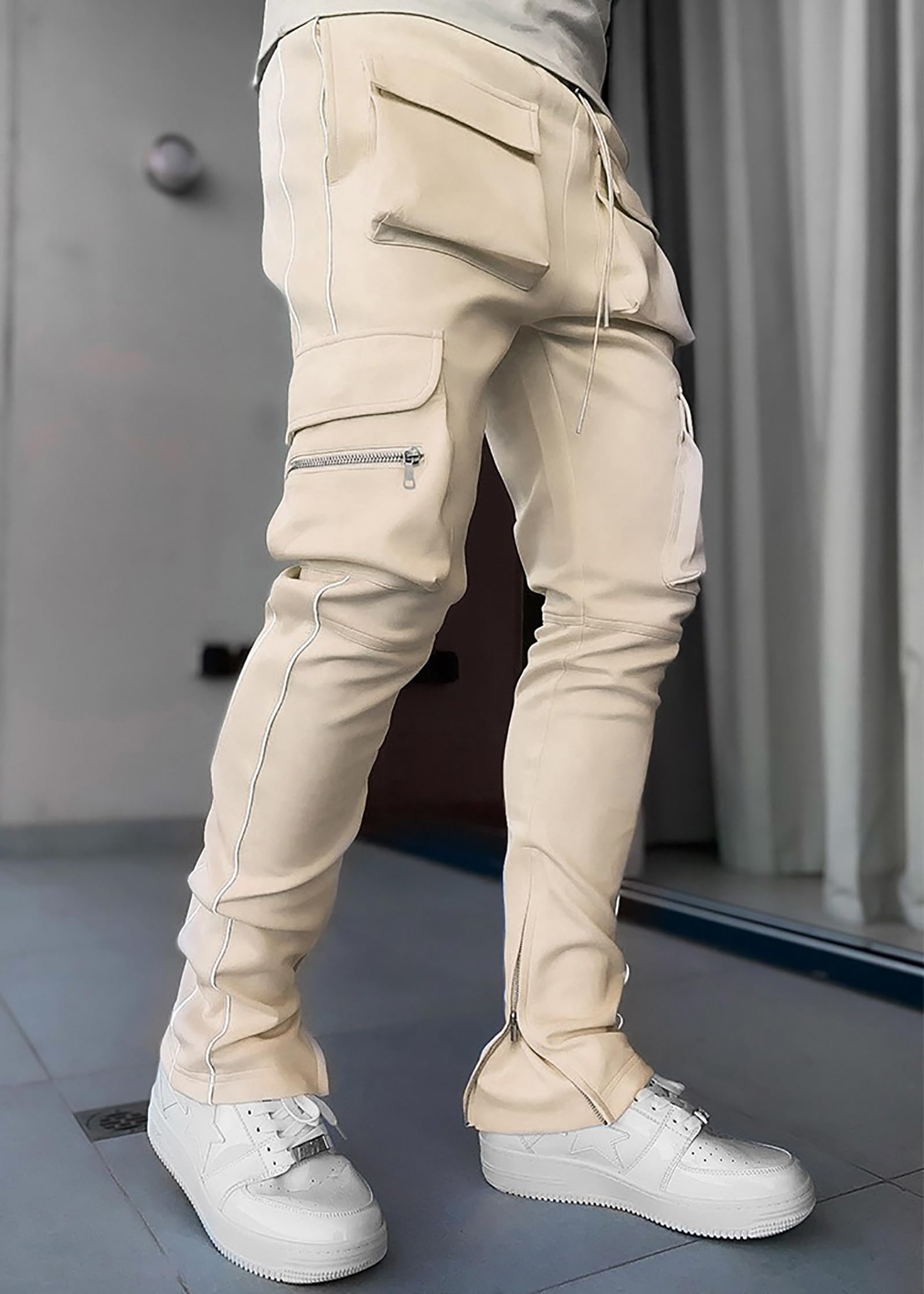 MECH-ENG Men's Workout Tapered Jogger Pants - Casual Hip Hop Cargo Sweatpants for Streetwear & Punk Style | Gym, Running, Lounge & Urban Fashion