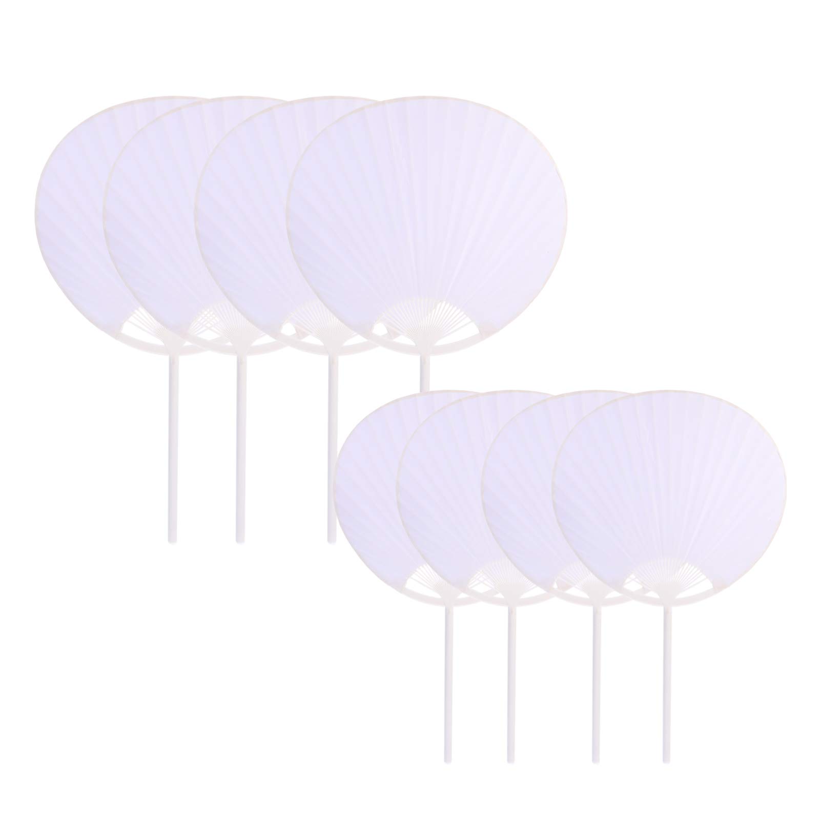 TOYANDONA 8pcs Blank White DIY Painting Fan Kit - Kids Art Craft Toy for Birthday Party, Classroom Activities & Summer Camp Projects