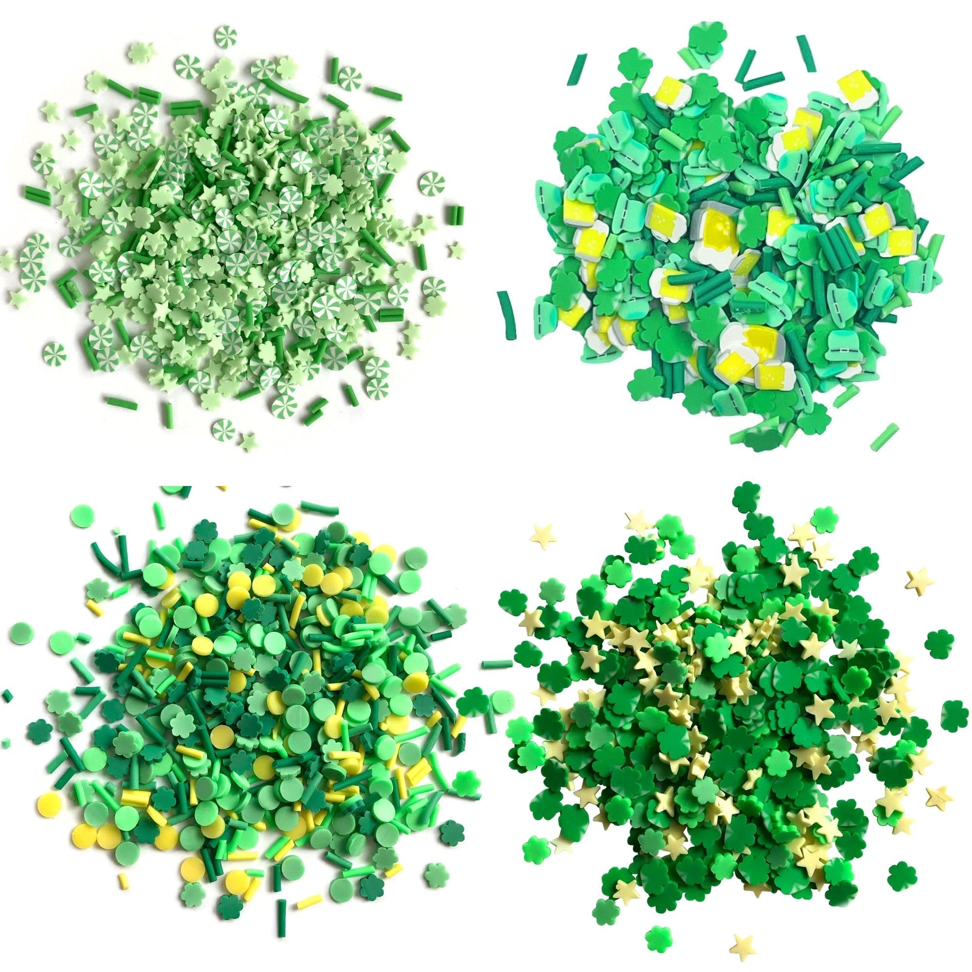 St. Patrick's Day Polymer Clay Embellishments Kit - 2,400 Pieces for DIY Crafts, Scrapbooking, Card Making & Shaker Crafts - Buttons Galore - Perfect for Holiday Decorations, Gift Wrapping & Party Favors