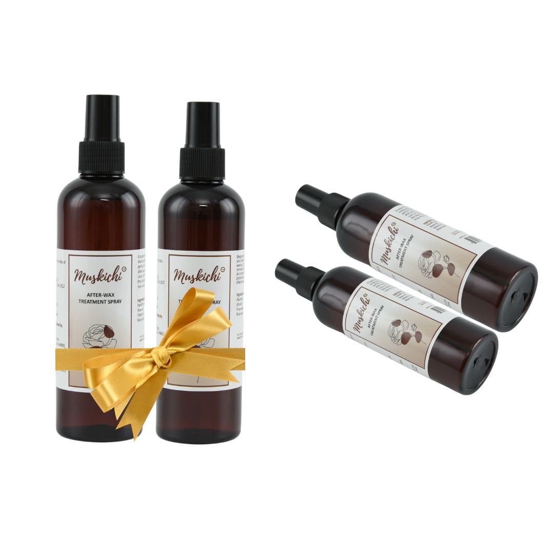 **MUSKICHI Pre Wax Gel & After Wax Gel Set - 200ml Each with Natural Rose & Tea Tree Oil Extracts | Hydrating & Skin Softening Pre-Wax Treatment | Paraben-Free, Chemical-Free (Pack of 2) | Ideal for Waxing, Hair Removal & Smooth Skin Care**