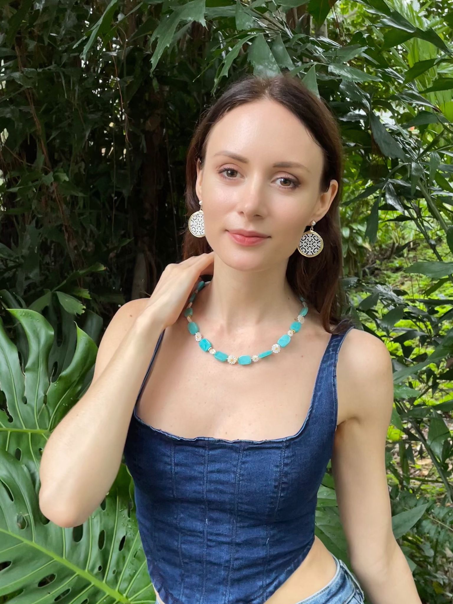 Handmade Round Hollow Carved Shell Art Earrings - Boho Beach Jewelry for Women (GE023B) | Perfect for Summer Vacations, Beach Weddings & Festival Outfits