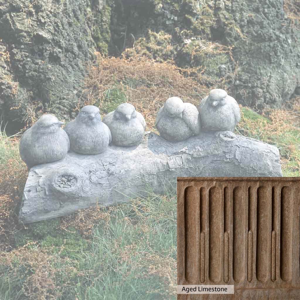 Campania International Birds on a Log Garden Statue - Handcrafted Outdoor Decor for Patio, Yard & Garden - Perfect for Bird Lovers & Nature-Inspired Landscaping