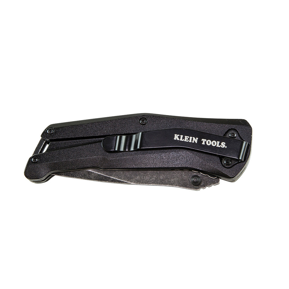 KLEIN KLE 44223 Spring Assisted Open Pocket Knife - EDC Folding Knife for Camping, Hiking & Outdoor Activities