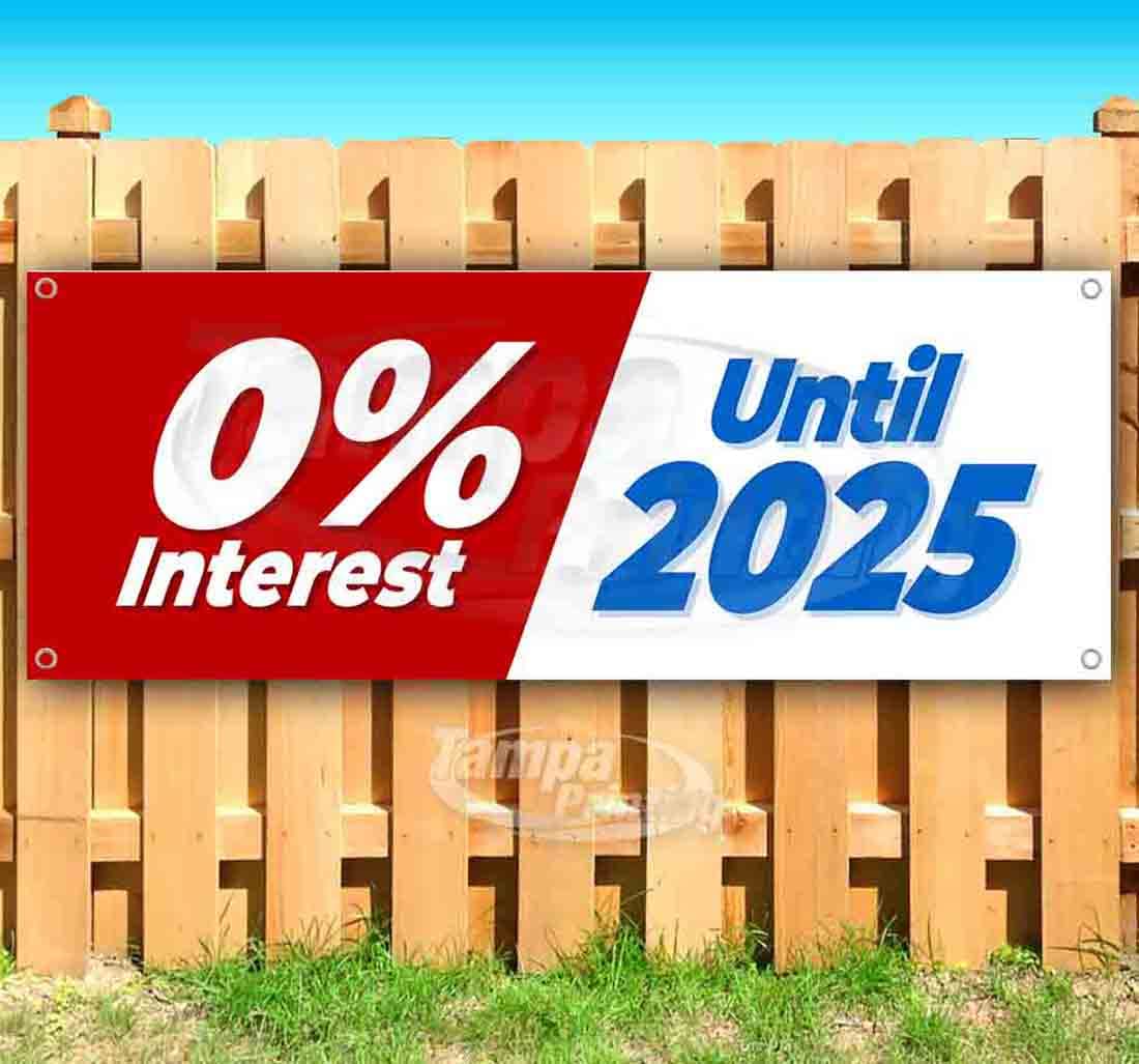 0% Interest Until 2025 - Heavy Duty 13 oz Vinyl Banner with Metal Grommets | Single-Sided, Durable Non-Fabric Material | Perfect for Outdoor Advertising, Store Promotions & Event Signage