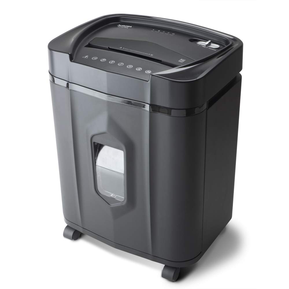 Aurora AU1415XA 14-Sheet Crosscut Paper Shredder for Home & Office - CD/Credit Card Shredder with 5-Gallon Bin & SL16 Synthetic Shredder Oil (16 oz) - Ideal for Document Security, Identity Protection & Office Organization