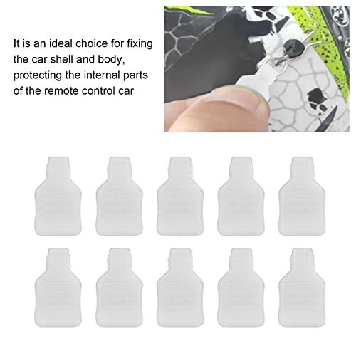 1/18 1/24 Scale RC Body Clips with Fixing Bracket - Durable Small Replaceable Pins for Remote Control Car Accessories (White) - Perfect for RC Model Toys, Crawlers & Drift Cars