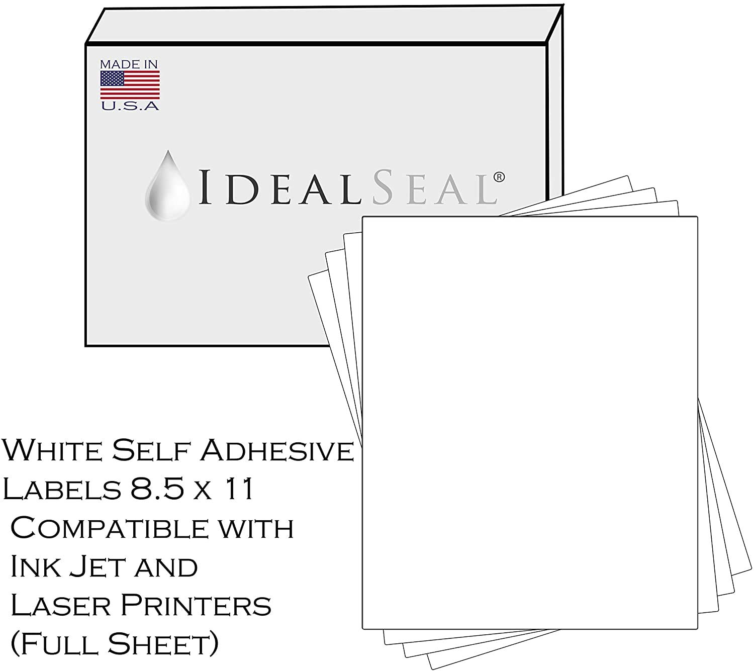 Premium White Matte Sticker Paper - 8.5 x 11 Full Sheet Labels for Inkjet & Laser Printers (1000 Sheets) - Perfect for DIY Crafts, Product Labels, and Office Organization