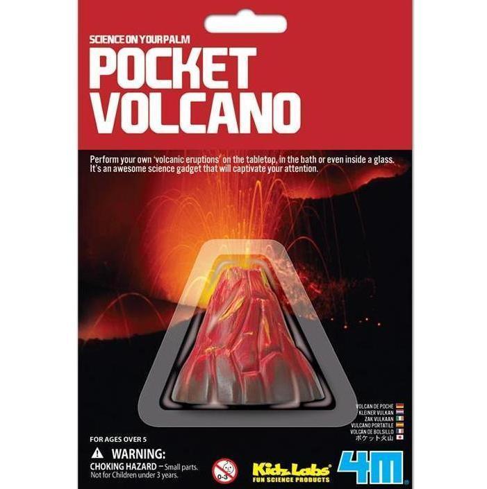 4M KidzLabs Pocket Volcano Science Kit - DIY Mini Volcano Eruption Experiment for Kids Ages 8+ - Fun STEM Educational Toy for Home & Classroom Learning Activities