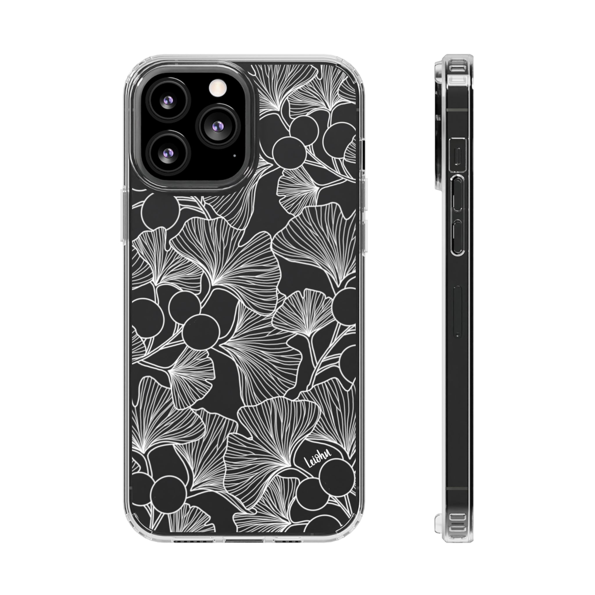 Premium Gingko Clear Phone Case - Slim Protective Cover for iPhone & Samsung - Perfect for Everyday Use, Travel & Outdoor Activities