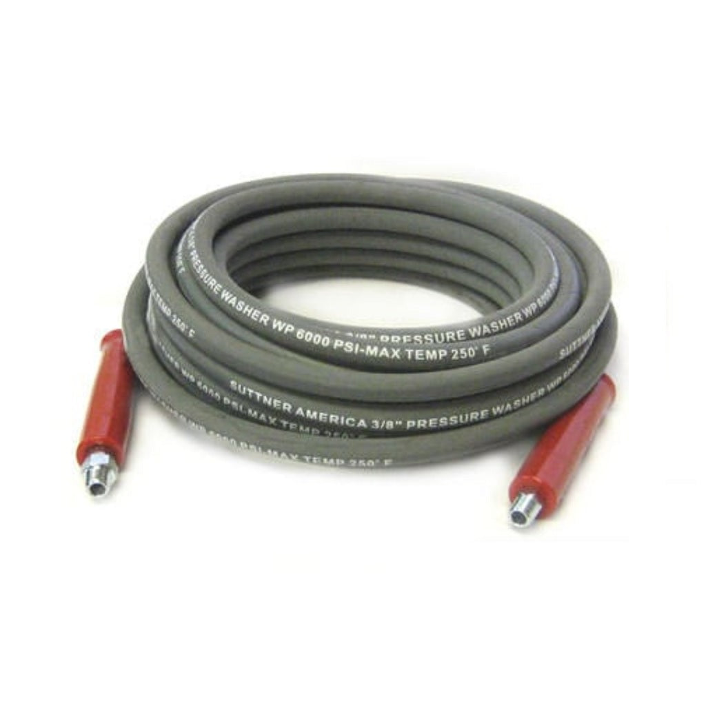 **Suttner 6000psi High-Pressure Washer Hose - 3/8 Inch ID, 100 Feet, Double Braid, Grey (B3V58101) - Ideal for Heavy-Duty Cleaning, Car Washing, and Industrial Use**