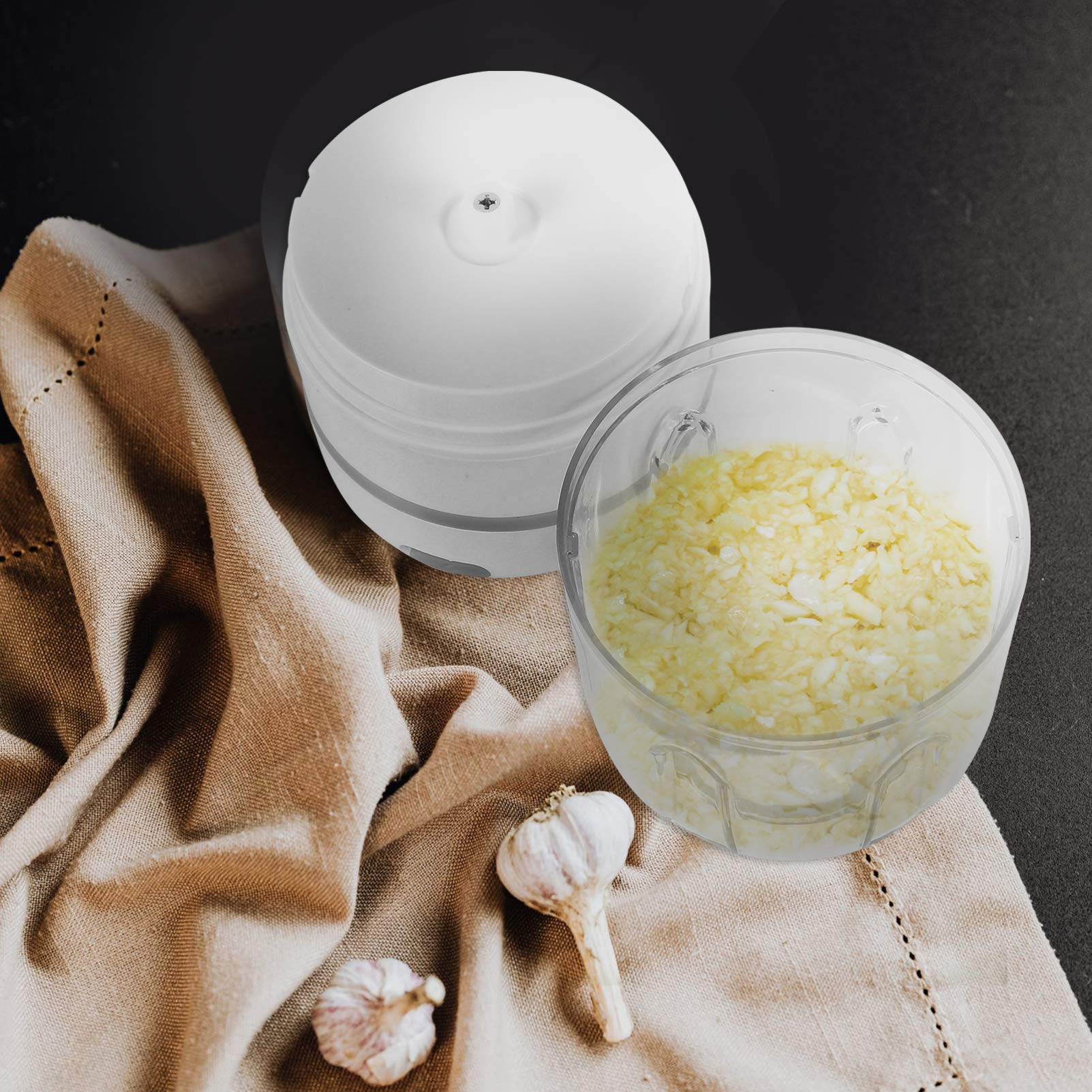 KESYOO Portable Mini Food Processor - Cordless, Rechargeable Electric Blender for Chopping Onions, Vegetables, Chili, Ginger, Meat & Nuts | Perfect for Kitchen, Camping & Small Meal Prep | White Mini Blender