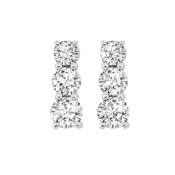 14K White Gold 1CTW Diamond Stud Earrings for Women - Perfect for Weddings, Anniversaries & Special Occasions